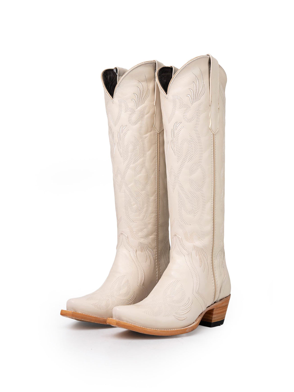 Bone Western Snip-Toe Wide Calf Knee High Cowgirl Boots