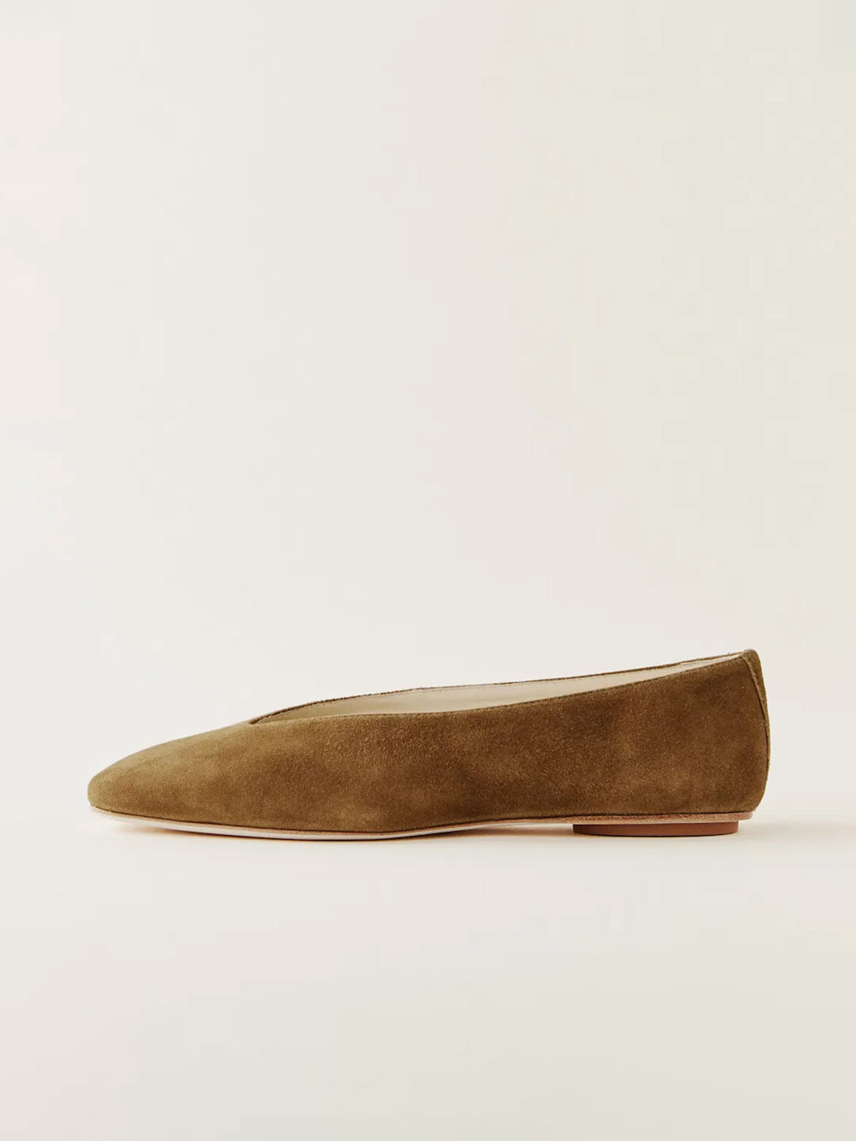Sleek Square-Toe Classic Slip-On Ballet Flats – Brown Faux Suede