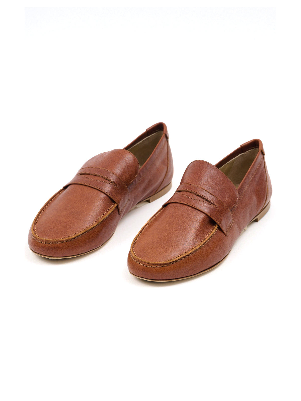Round-Toe Slip-On Chic Loafers Flats - Caramel
