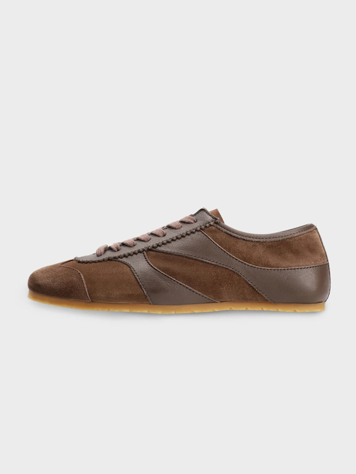Square-Toe Classic Lace-Up Chic Flats Sneakers - Coffee