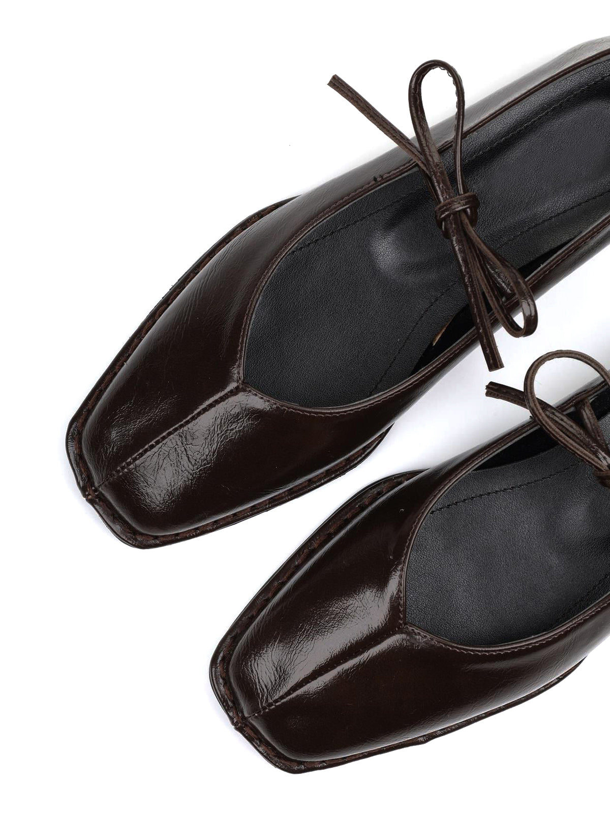 Burgundy Square-Toe Classic Bridge Strap Slip-On Stylish Flats