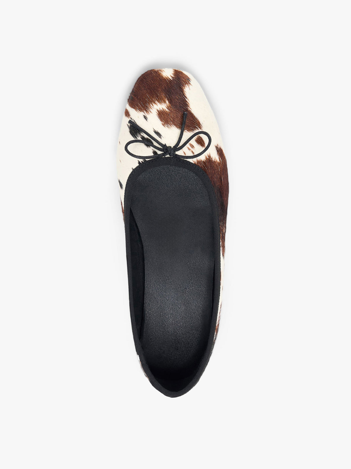 Cow Print Square-Toe Chic Front Bow Classic Slip-On Ballet Flats