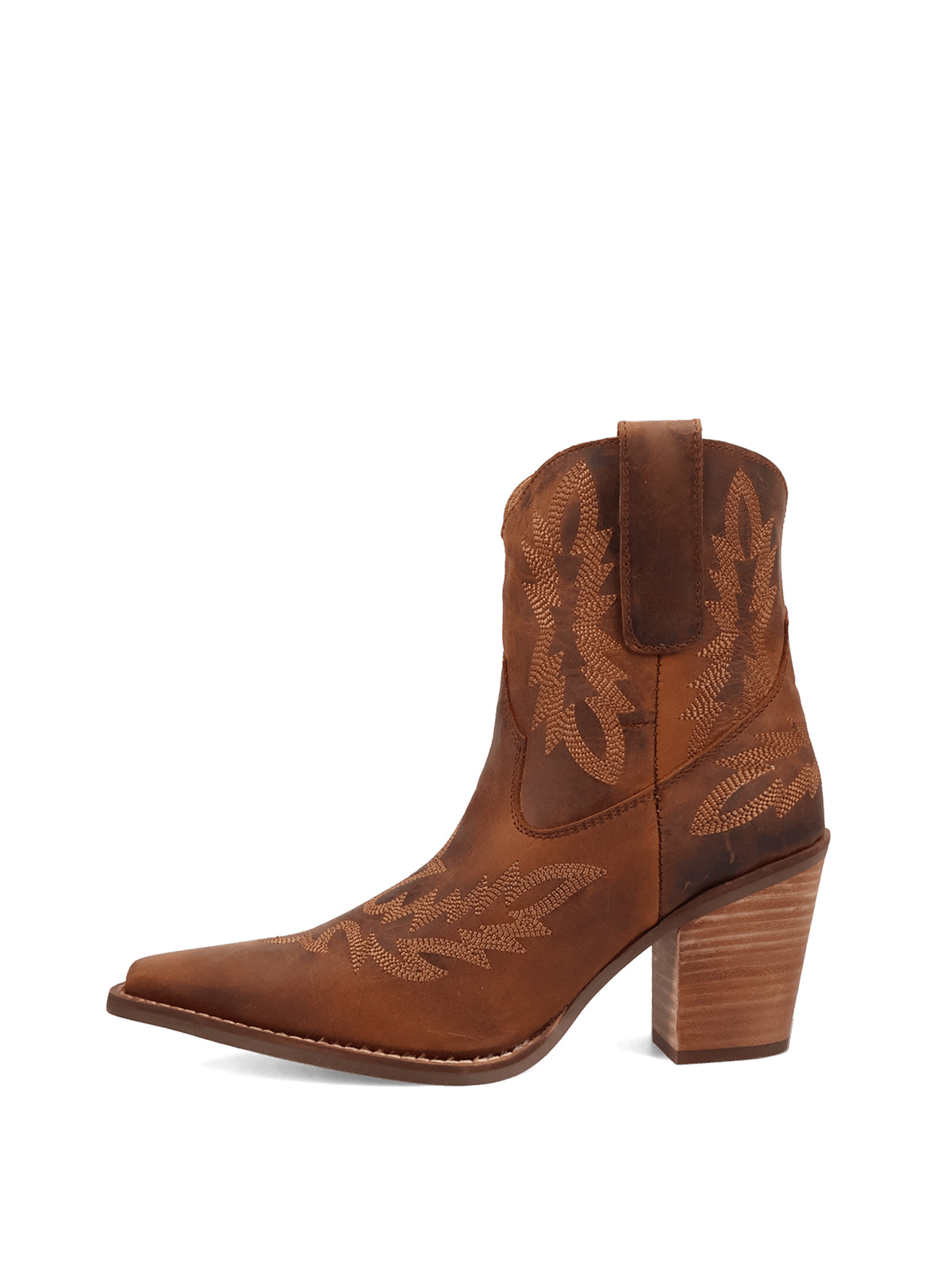 Brown Snip-Toe Classic Embroidery Western Ankle Cowgirl Boots