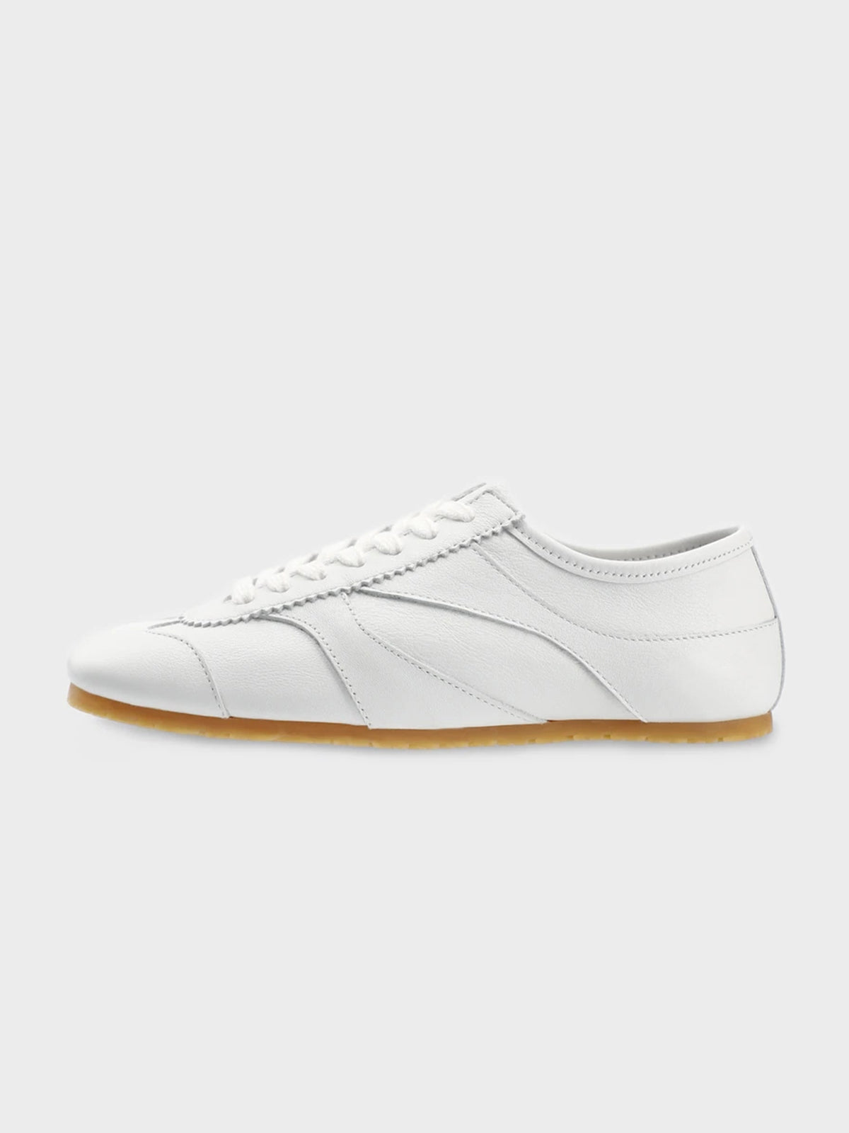 Square-Toe Classic Lace-Up Chic Flats Sneakers - White