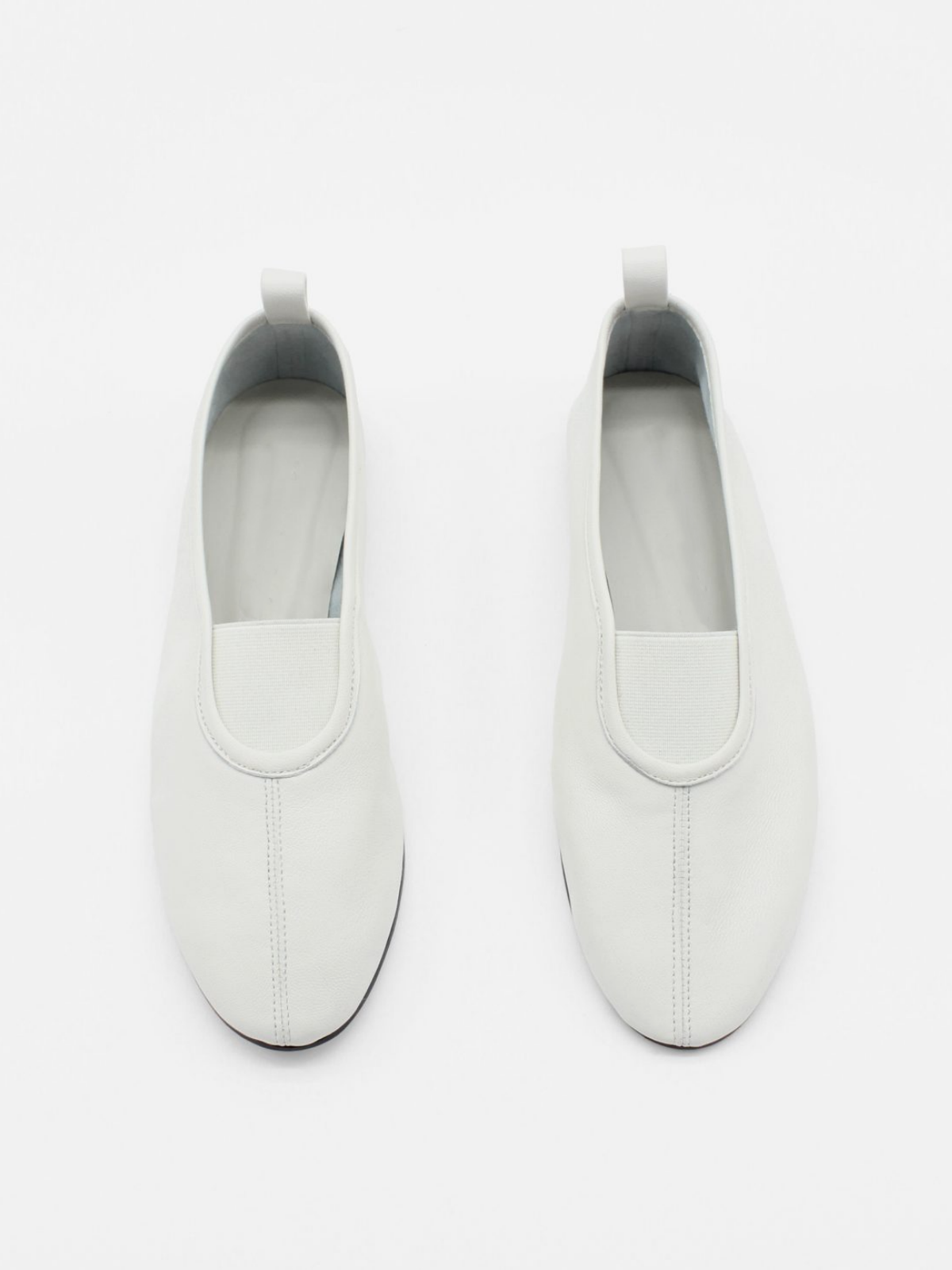 White Round-Toe Slip-On Flat Shoes For Women