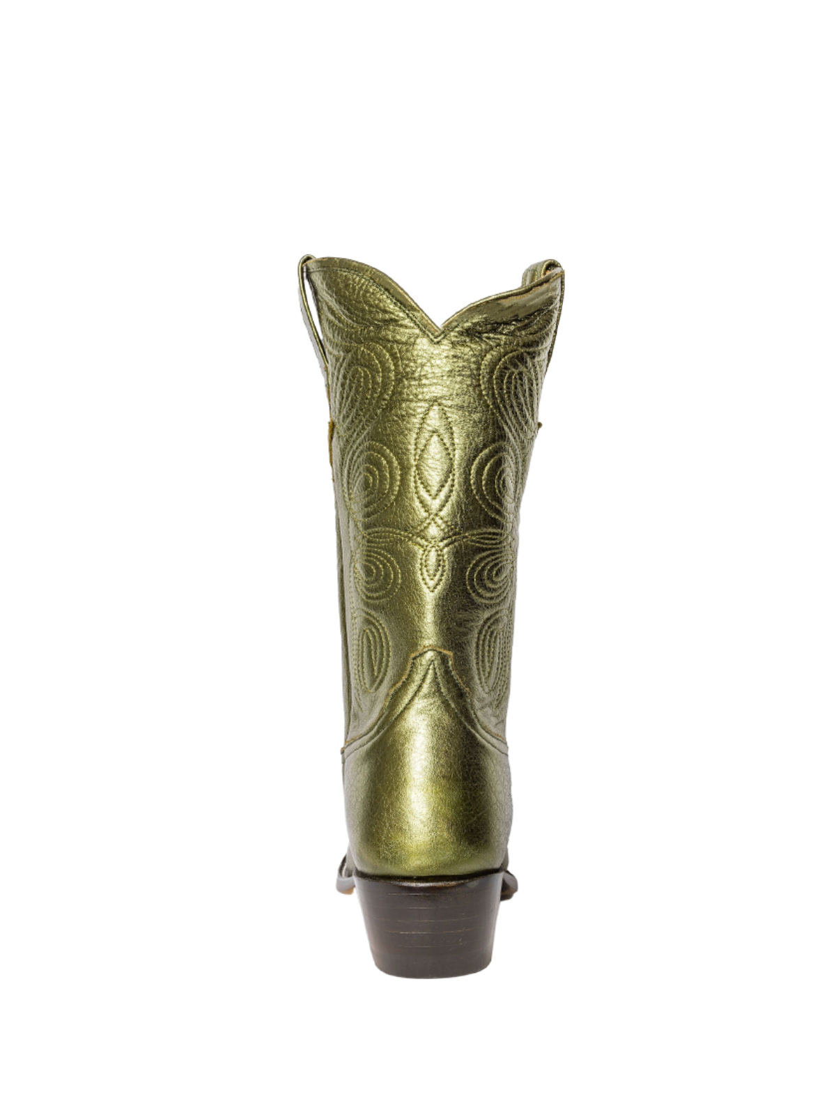 Olive Green Metallic Embroidery Cowgirl Boots Wide Calf Western Boots