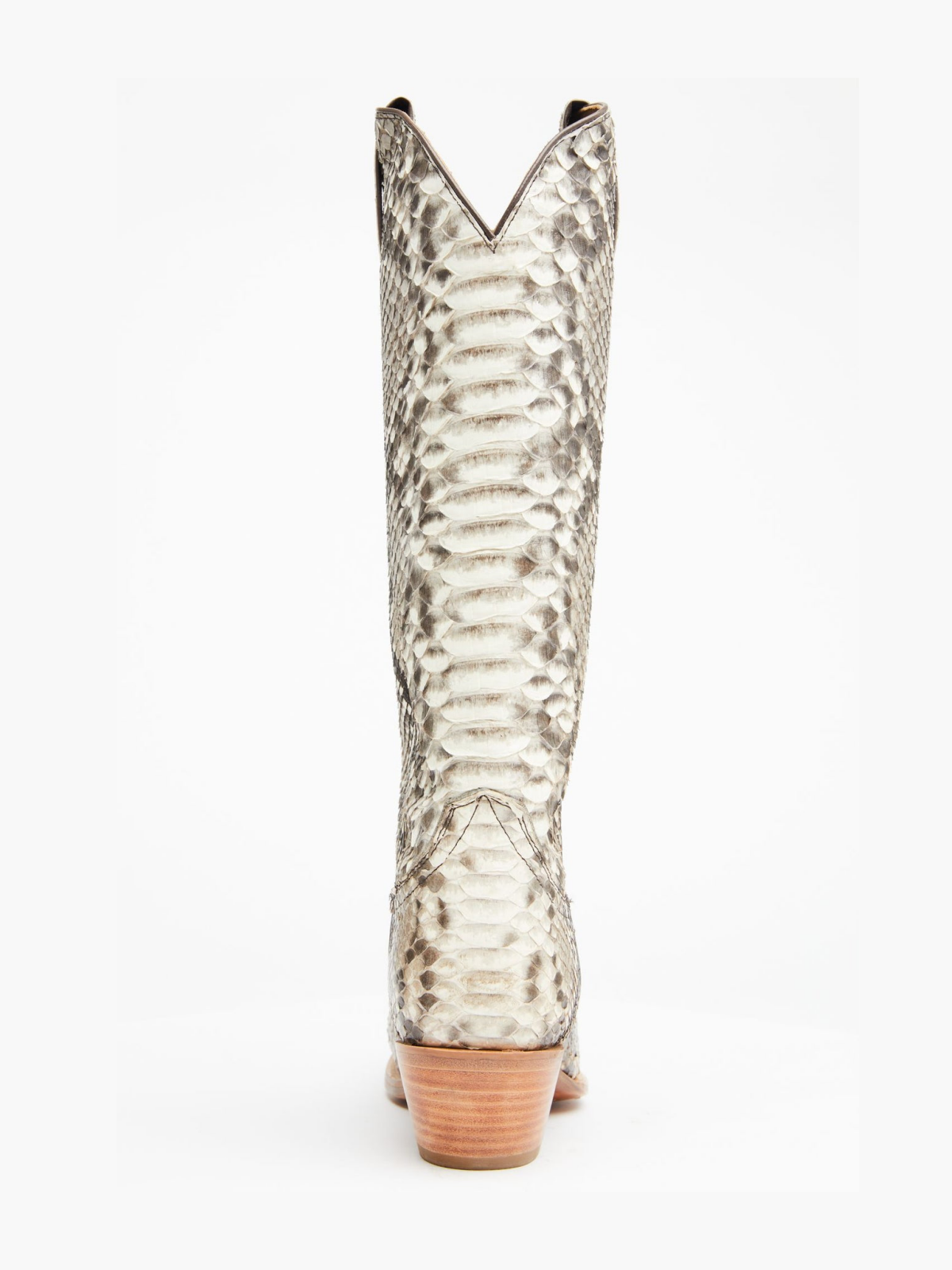 Natural Snakeskin Snip-Toe Wide Mid Calf Tall Cowgirl Boots