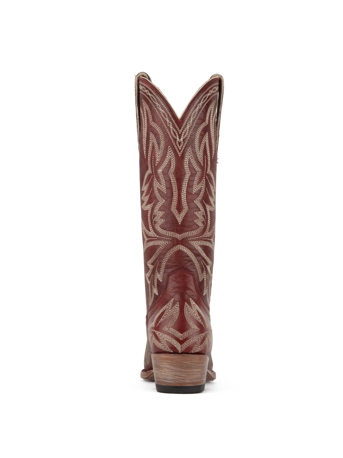 Garnet Red Snip-Toe Embroidery Wide Mid Calf Cowgirl Tall Boots