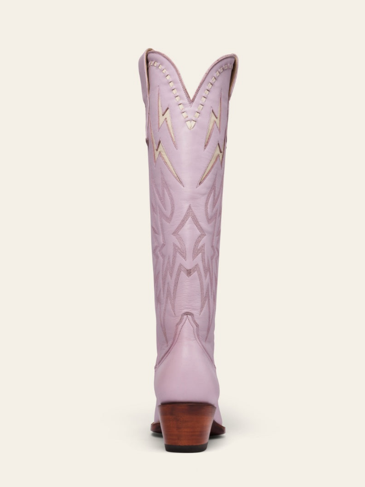 White Lightning Inlay Stitch Embroidery Almond-Toe Wide Mid Calf Tall Cowgirl Boots - Lavender