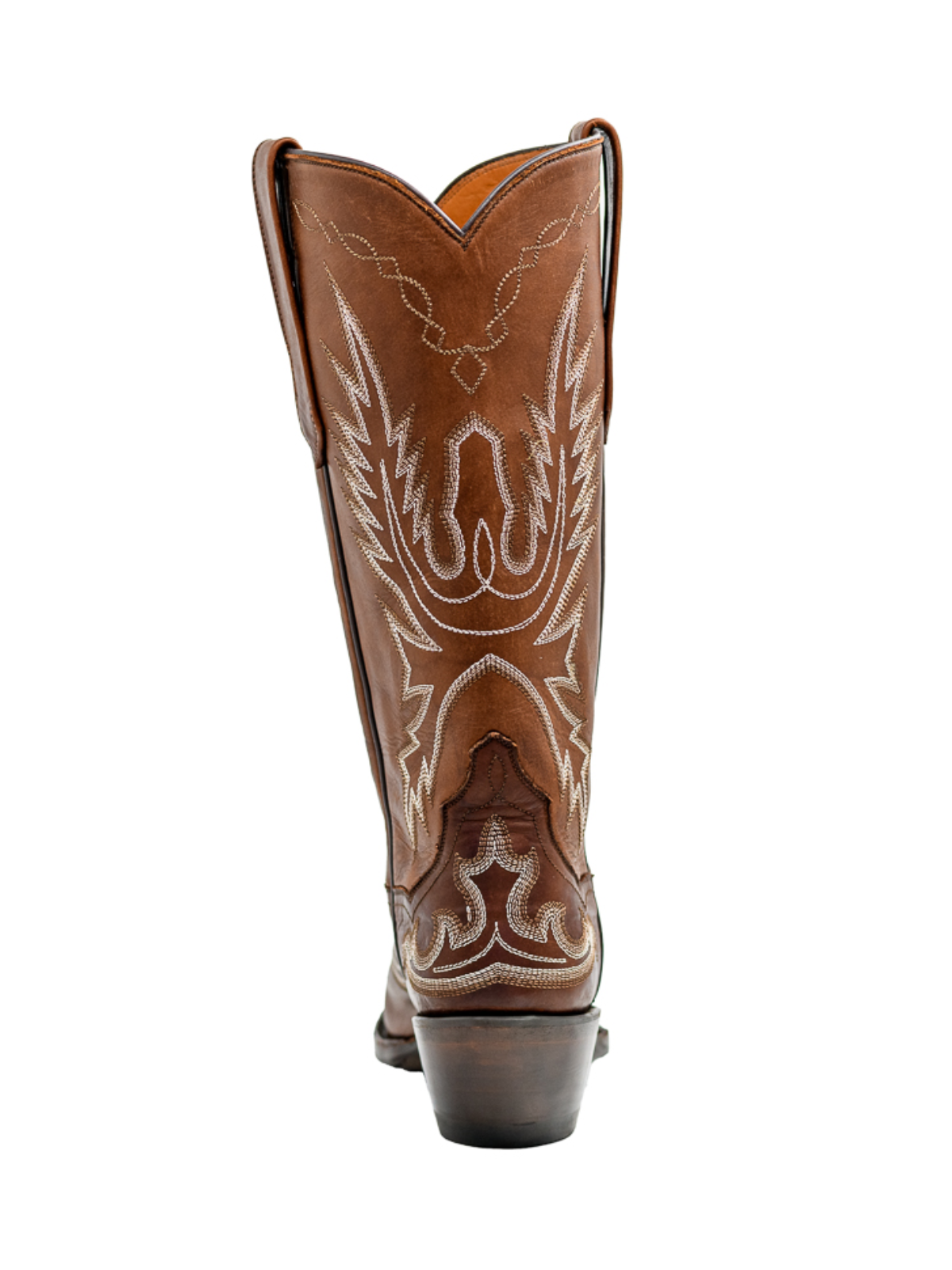 Snip-Toe Classic Embroidery Wide Mid Calf Tall Cowgirl Boots - Brown