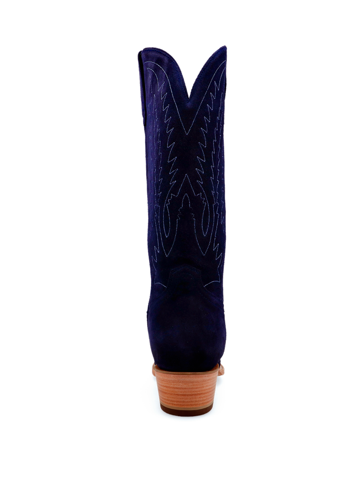 Navy Blue Faux Suede Embroidery Snip-Toe Wide Mid Calf Western Boots Cowgirl Tall Boots