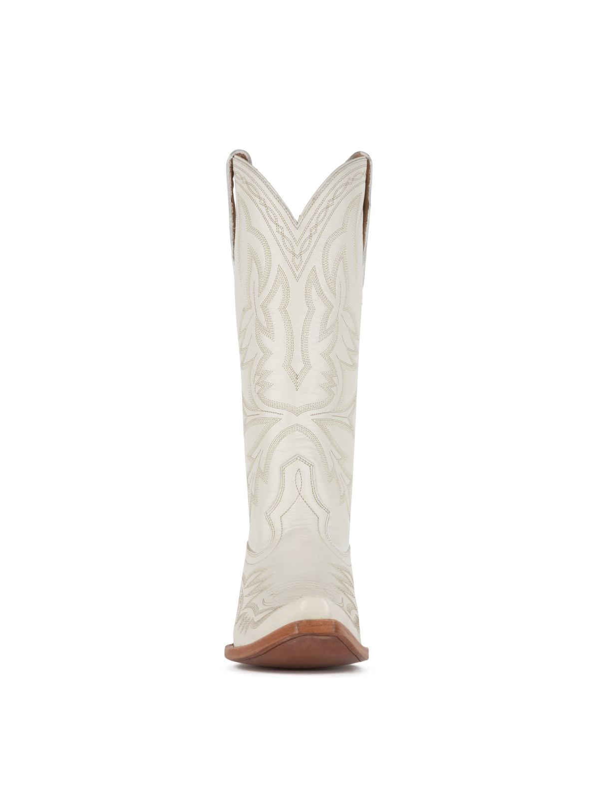 White Snip-Toe Embroidery Wide Mid Calf Cowgirl Tall Boots