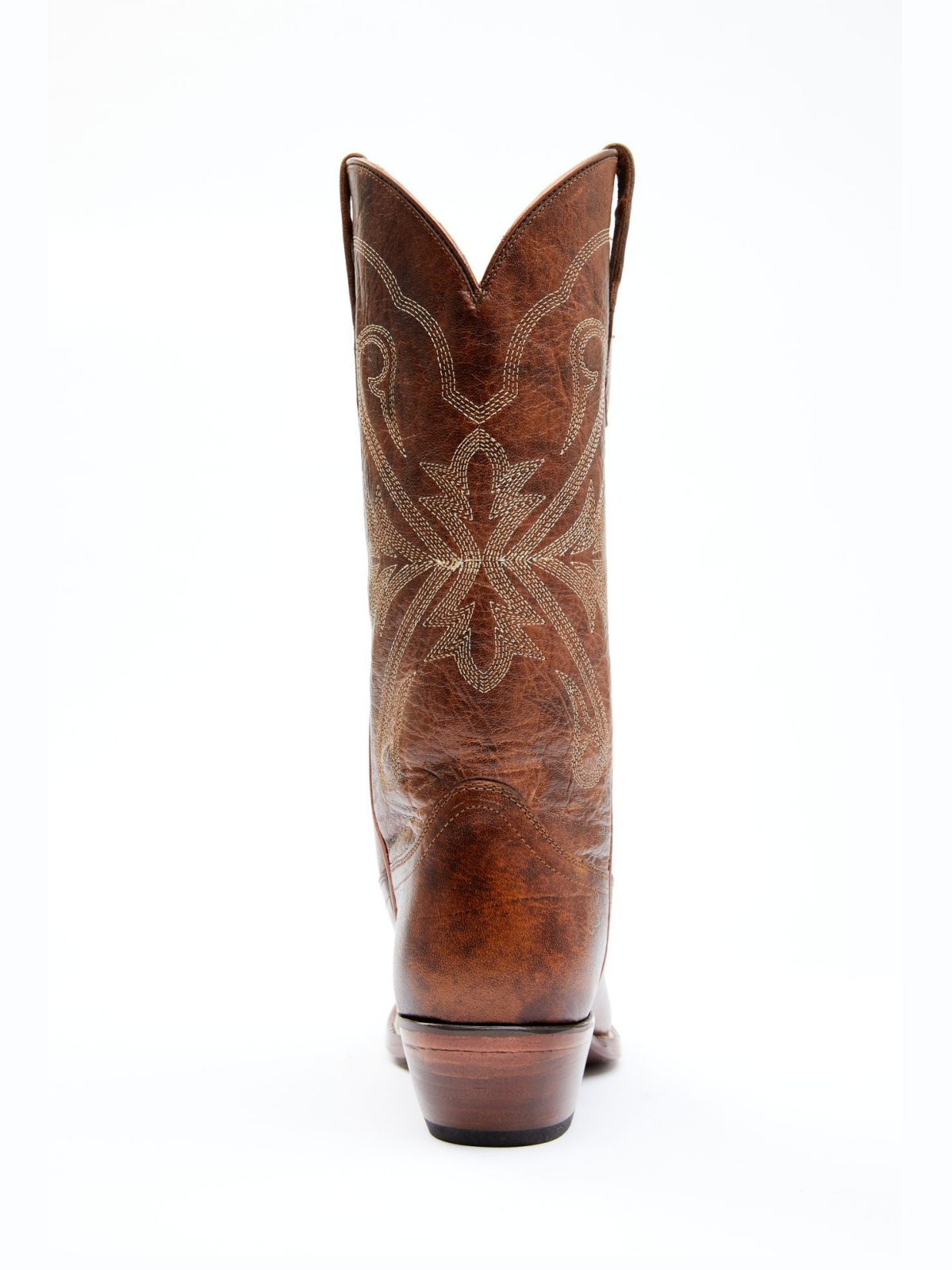 Distressed Brown Square-Toe Wide Mid Calf Tall Western Boots