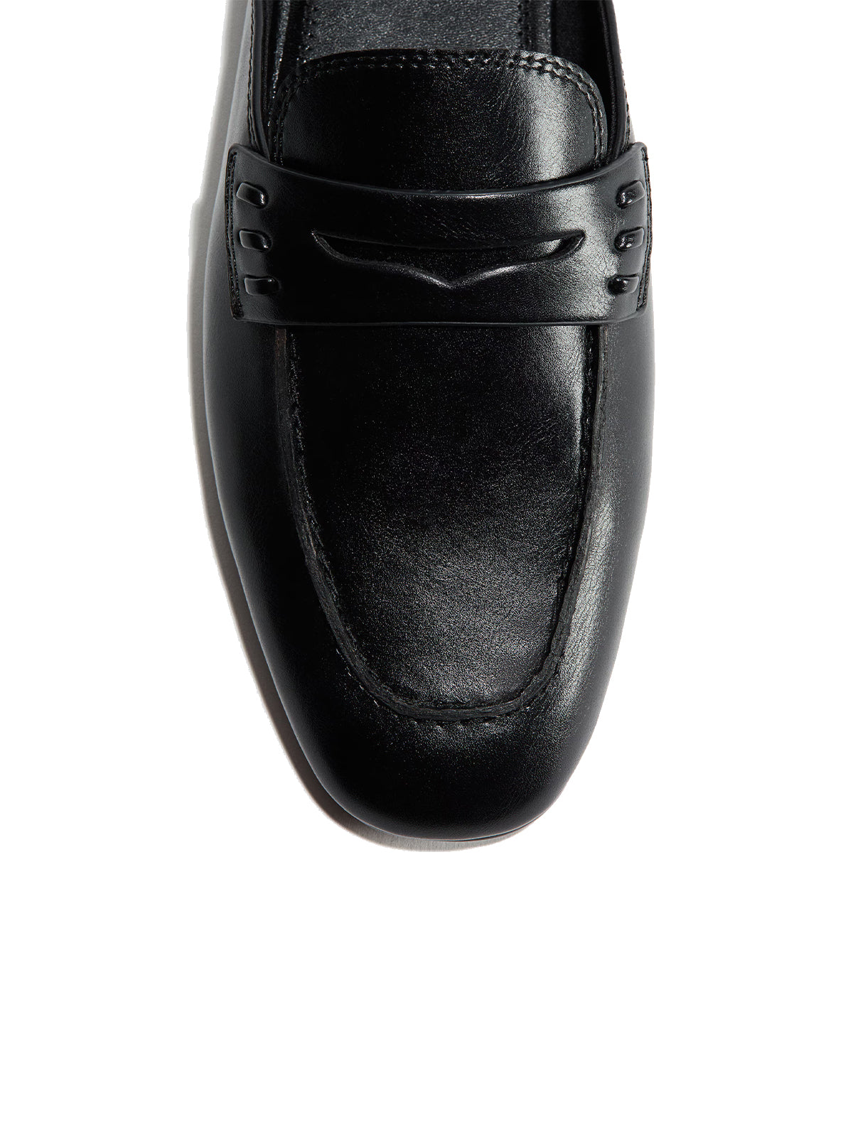 Black Square-Toe Slip-On Backless Loafers Flats