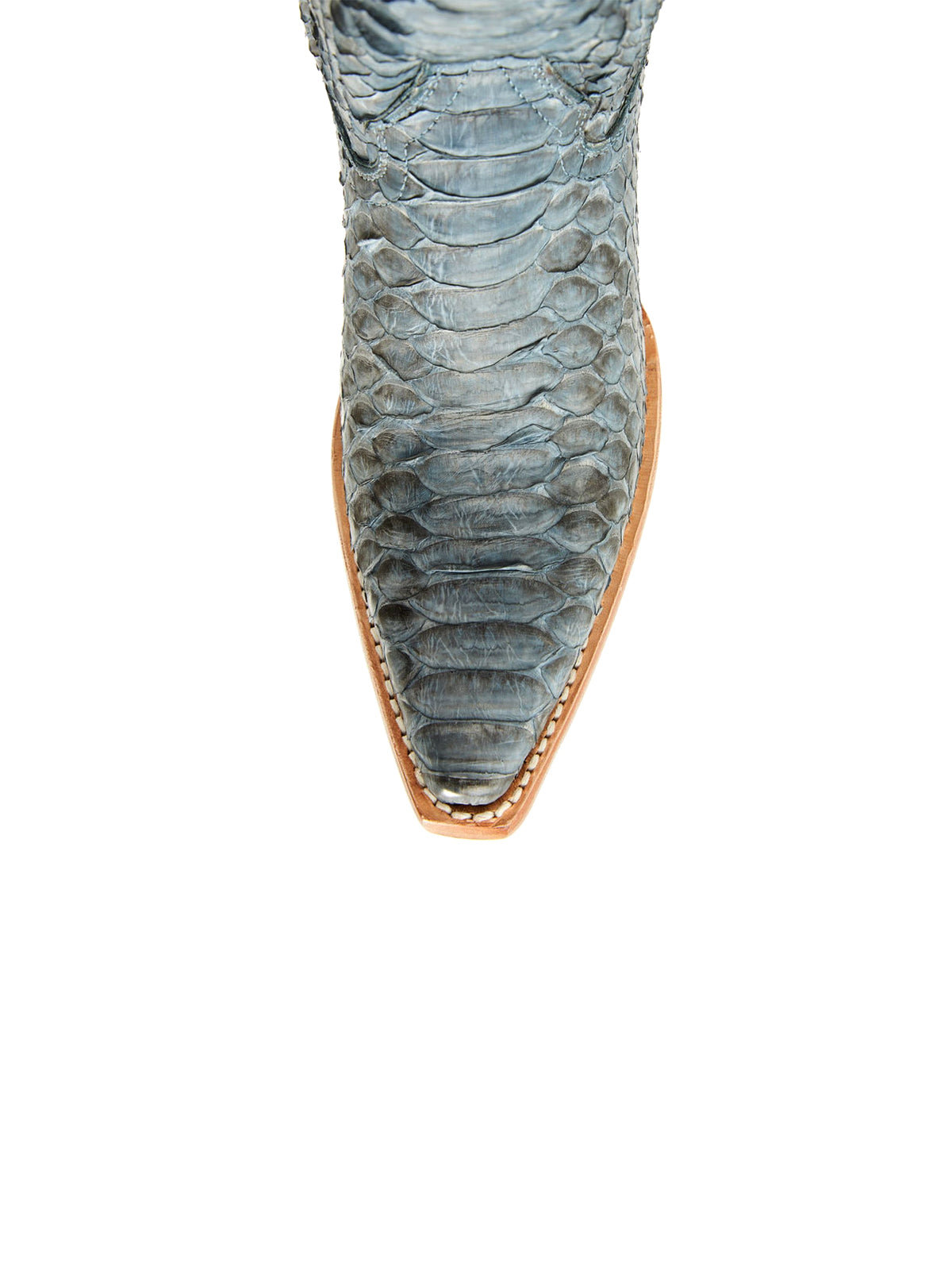 Turquoise Snakeskin Print Snip-Toe Sleek Wide Calf Knee High Cowgirl Boots