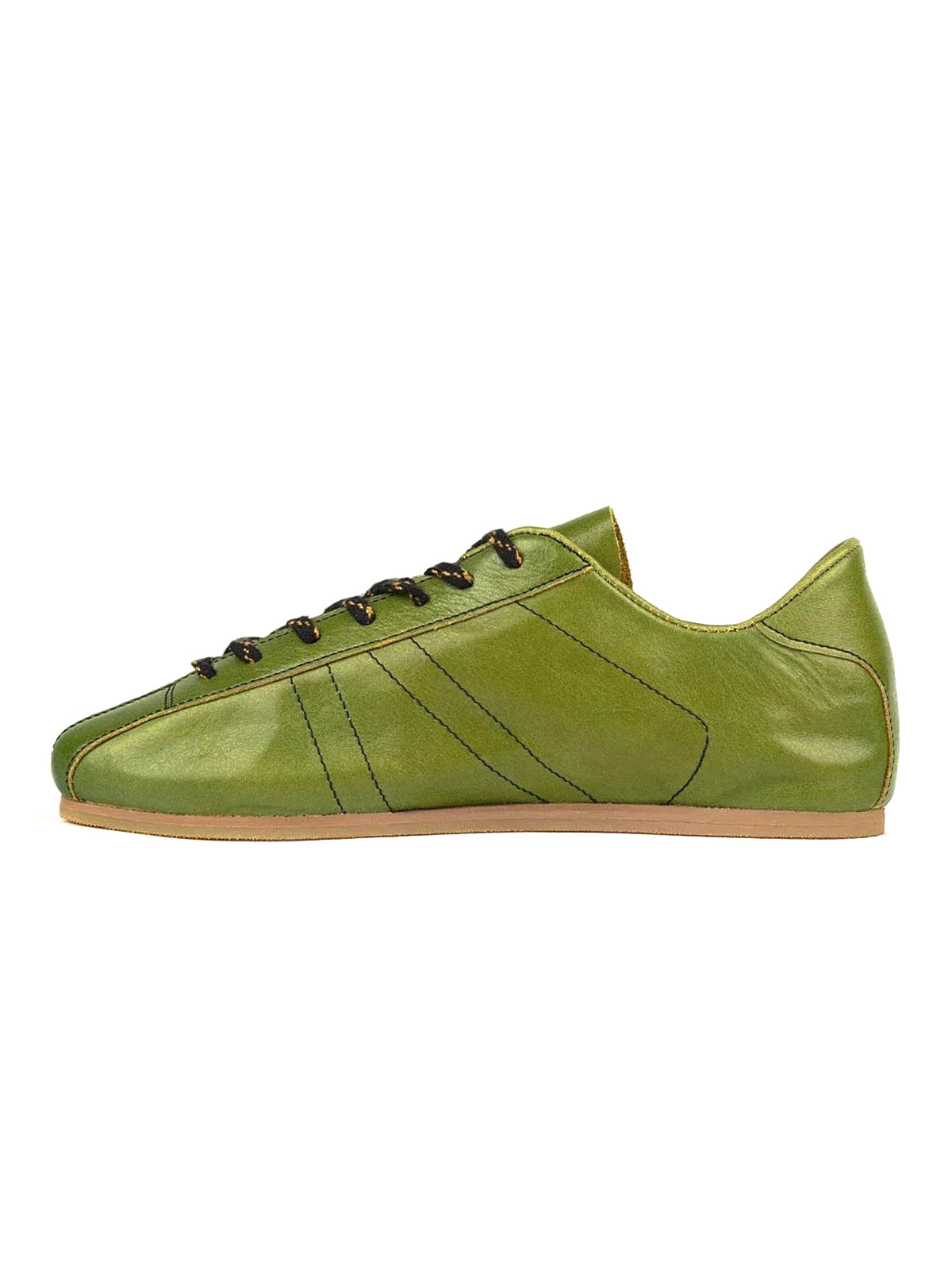 Square-Toe Classic Lace-Up Chic Flats Sneakers - Olive Green