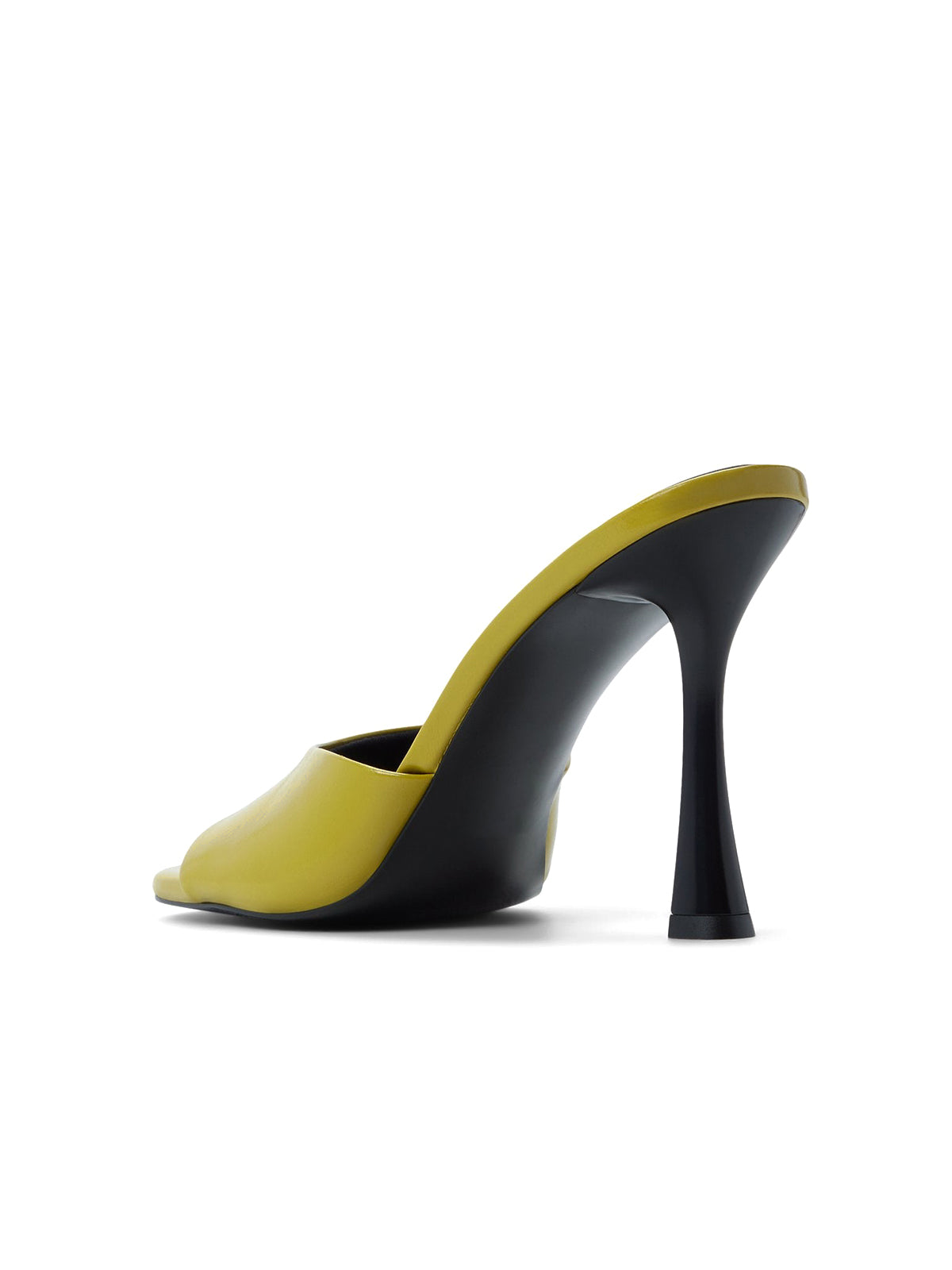 Lime Green Open Square-Toe Backless High Heels