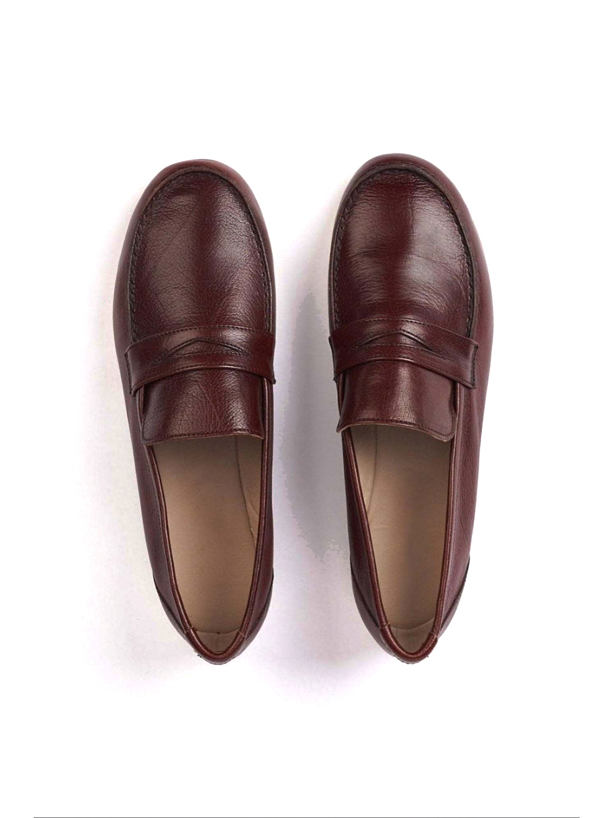 Round-Toe Slip-On Chic Loafers Flats - Dark Red
