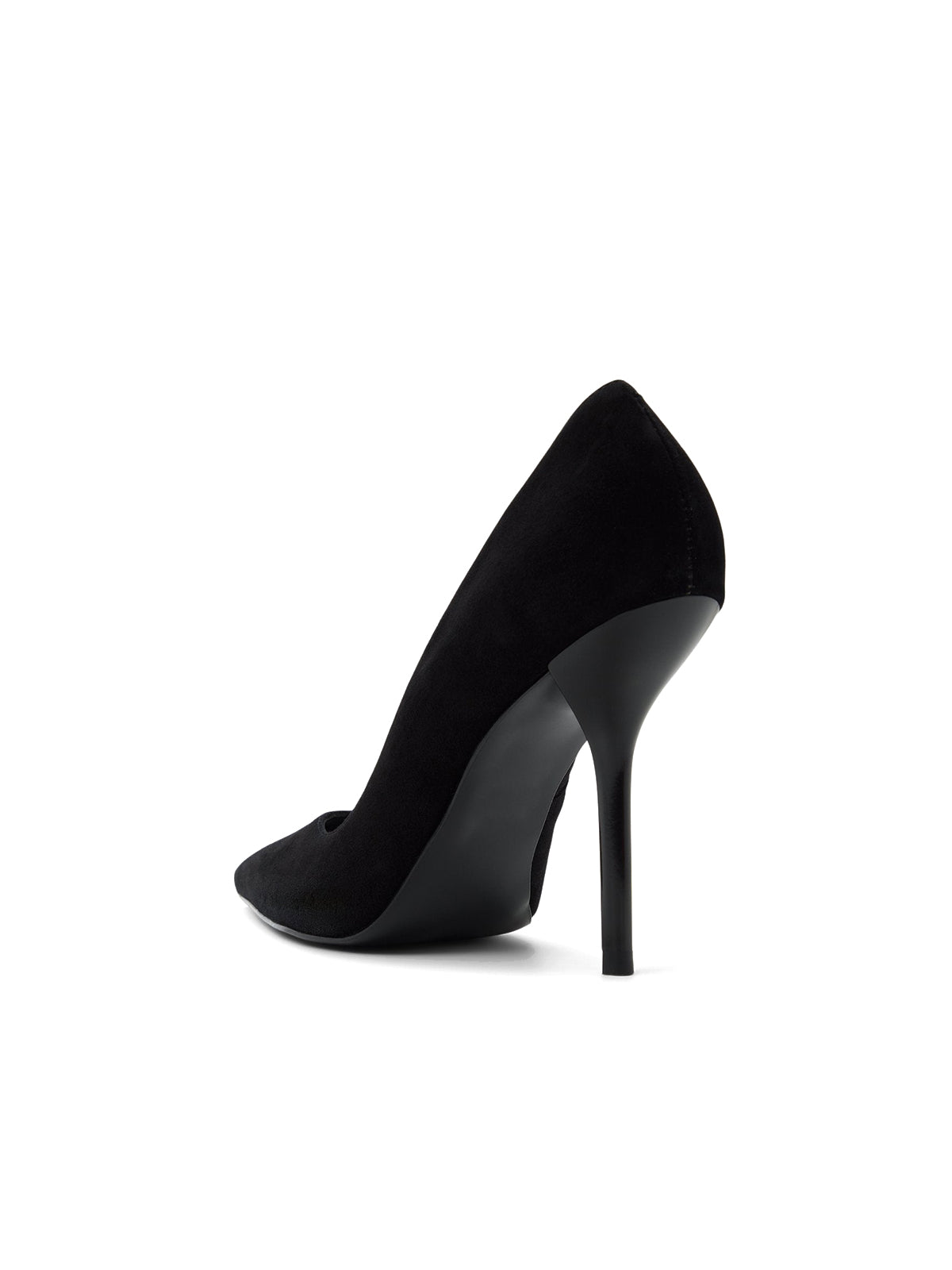 Black Faux Suede Pointed-Toe Classic Backless High Heels