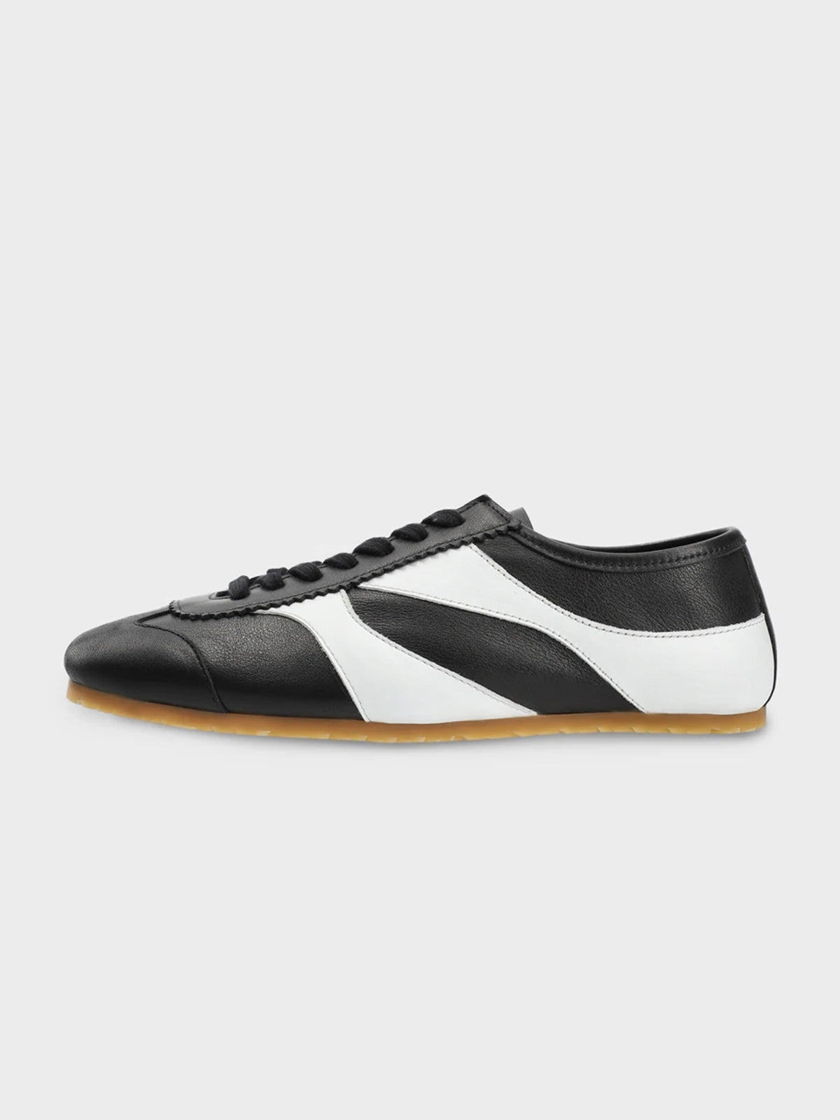 Square-Toe Classic Lace-Up Chic Flats Sneakers - Black
