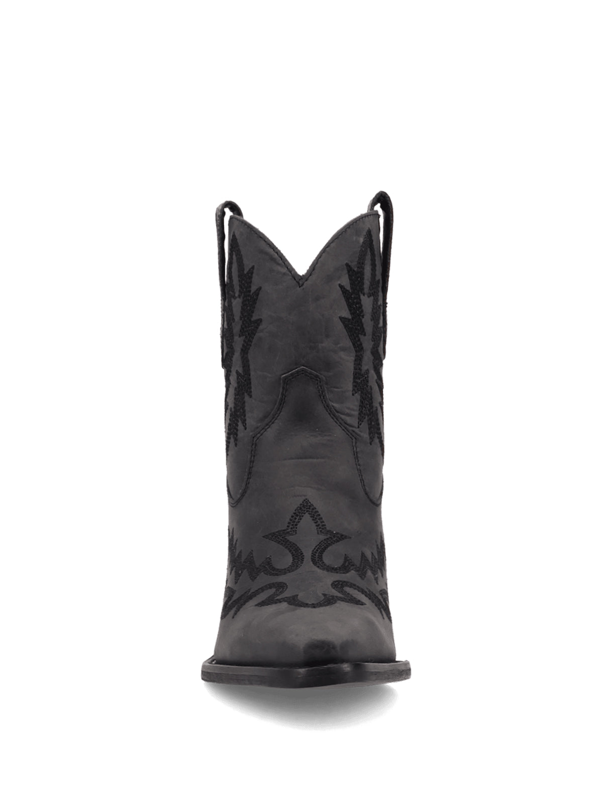 Black Snip-Toe Classic Embroidery Western Ankle Cowgirl Boots