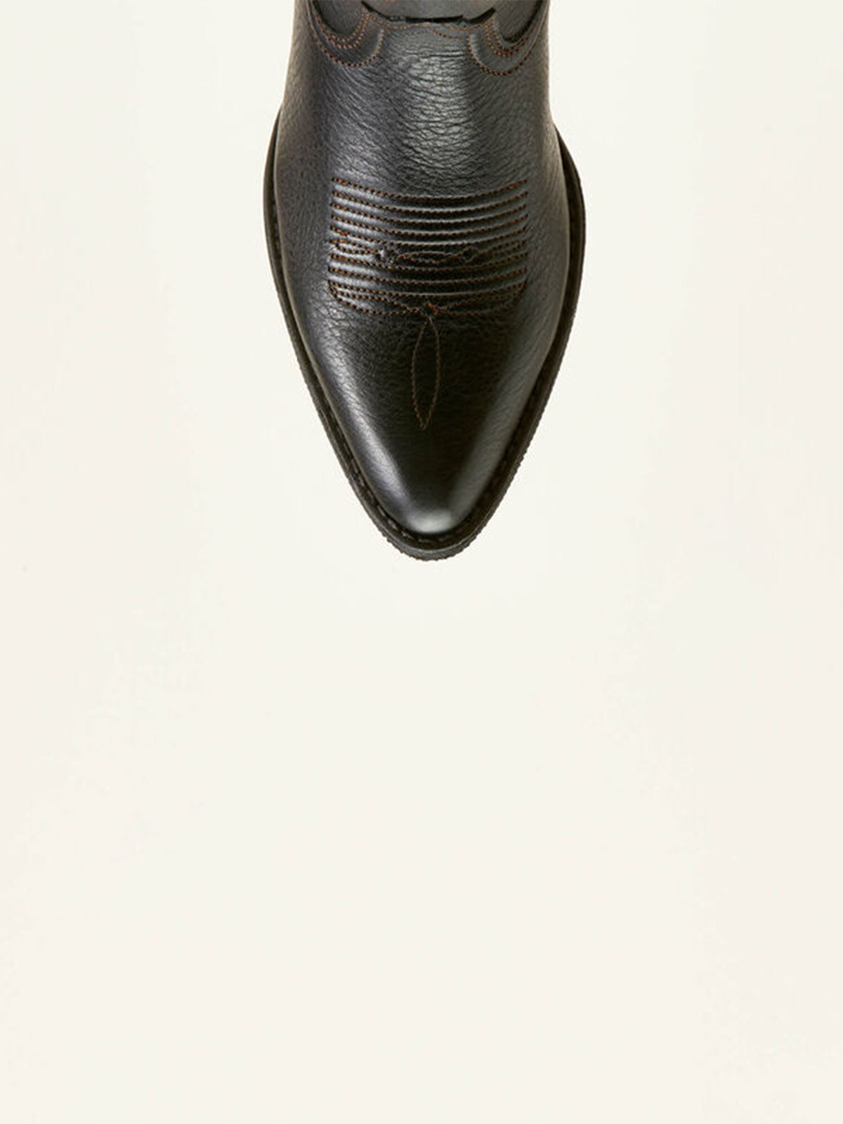 Mid Calf Almond-Toe Embroidery Cowgirl Boots - Black