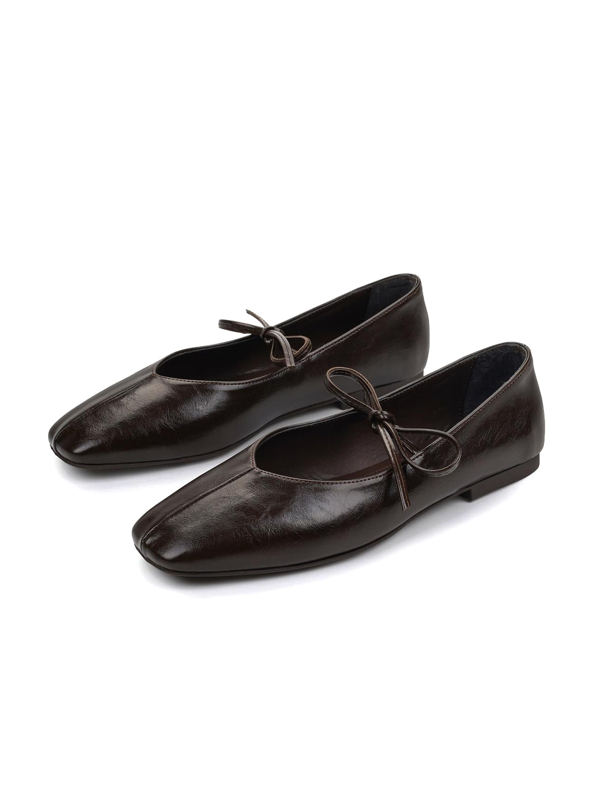 Burgundy Square-Toe Chic Bridge Strap Slip-On Stylish Flats