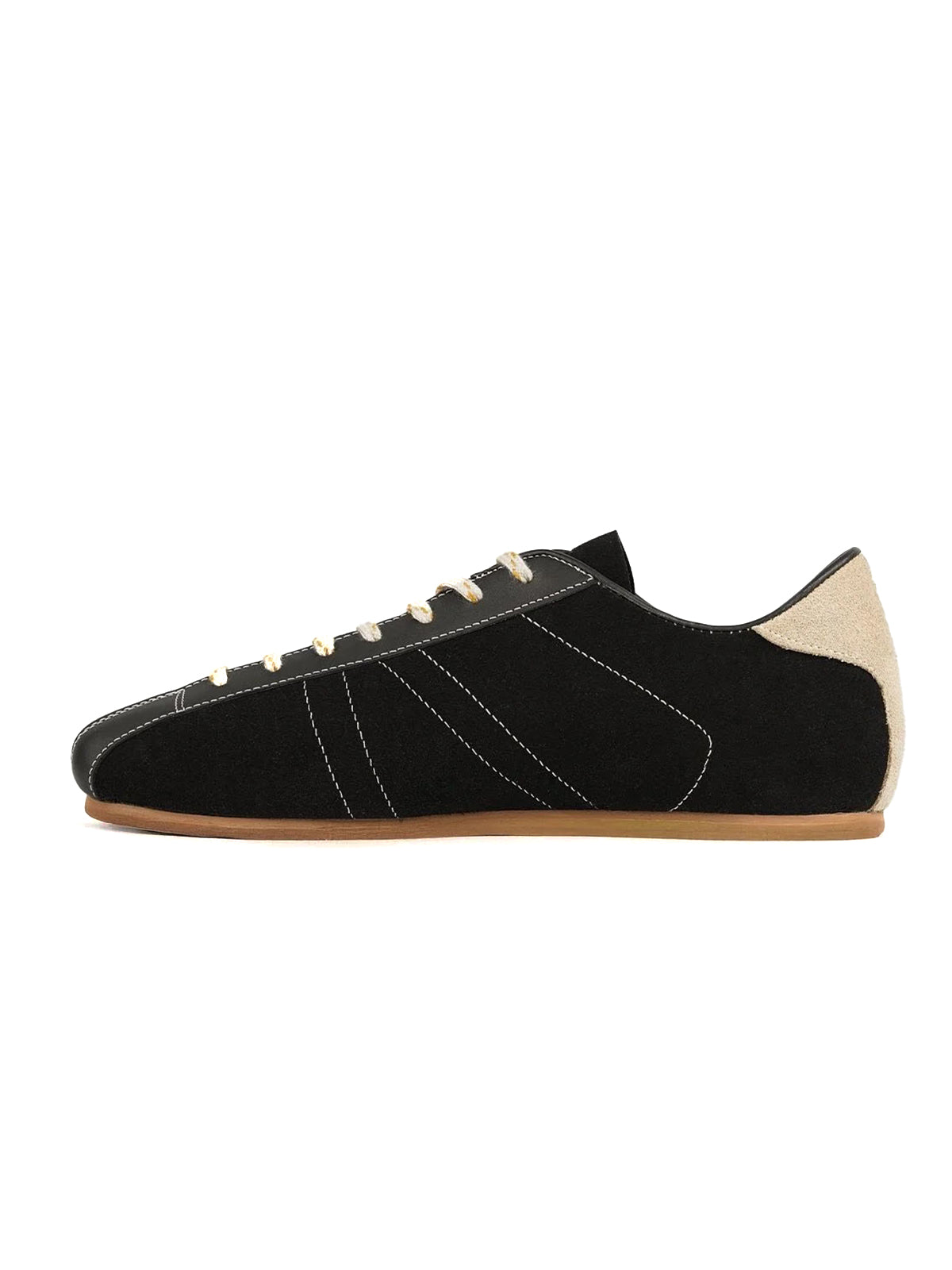 Square-Toe Classic Lace-Up Chic Flats Sneakers - Black