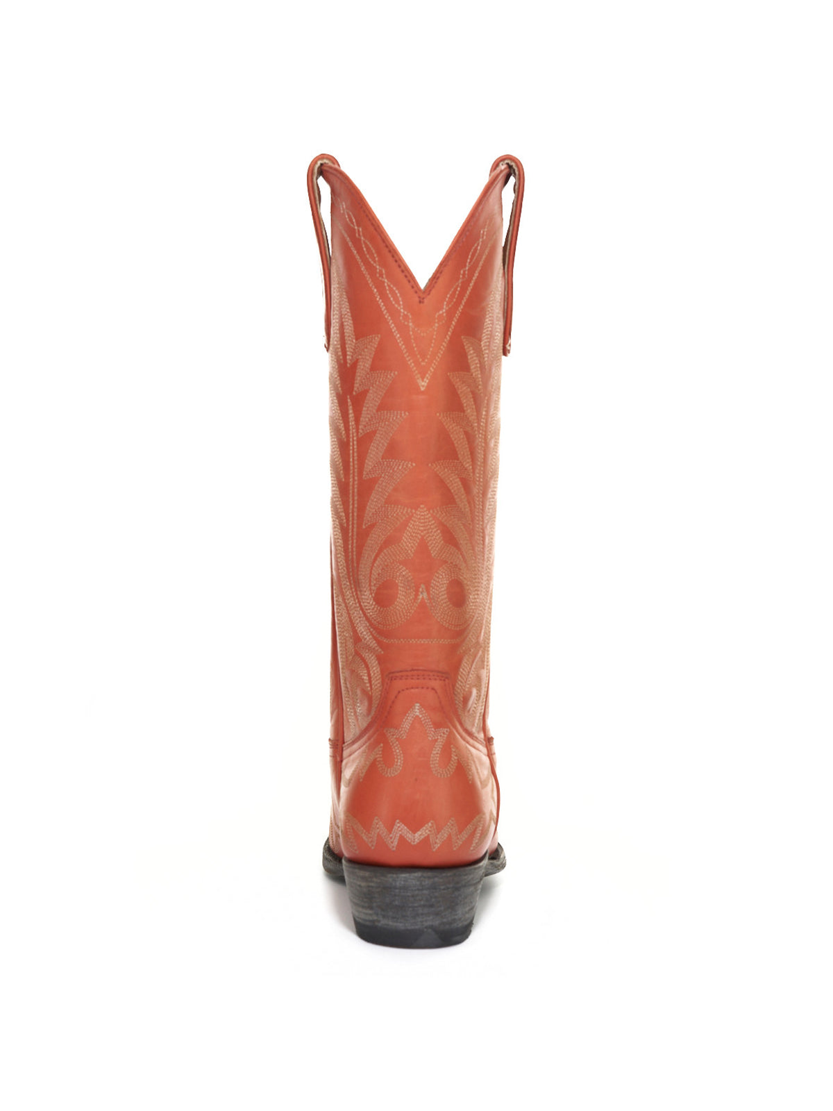 Chic Embroidery Snip-Toe Classic Mid Calf Cowgirl Boots - Orange