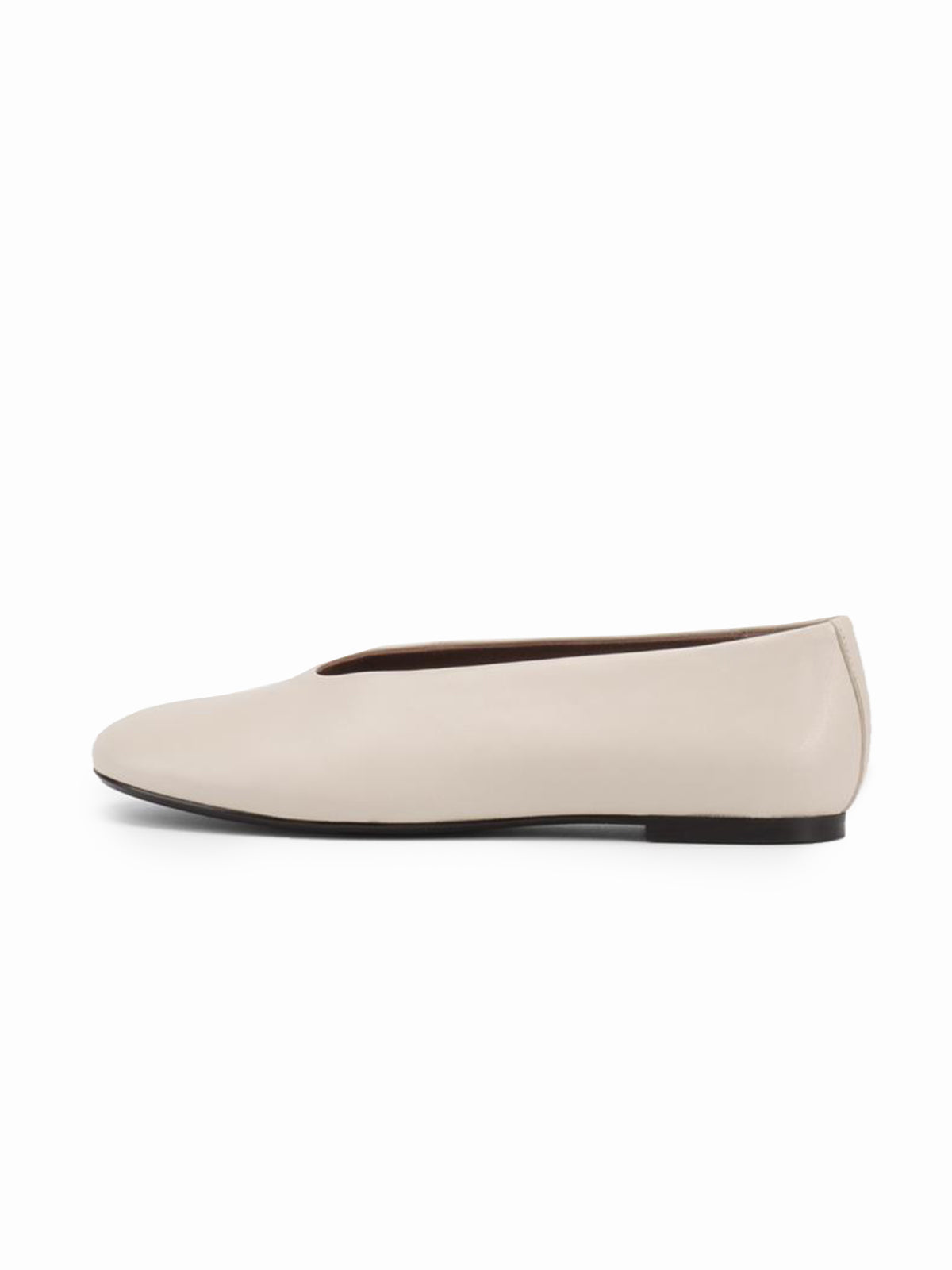 Beige Round-Toe Stylish Ballet Simple Flats