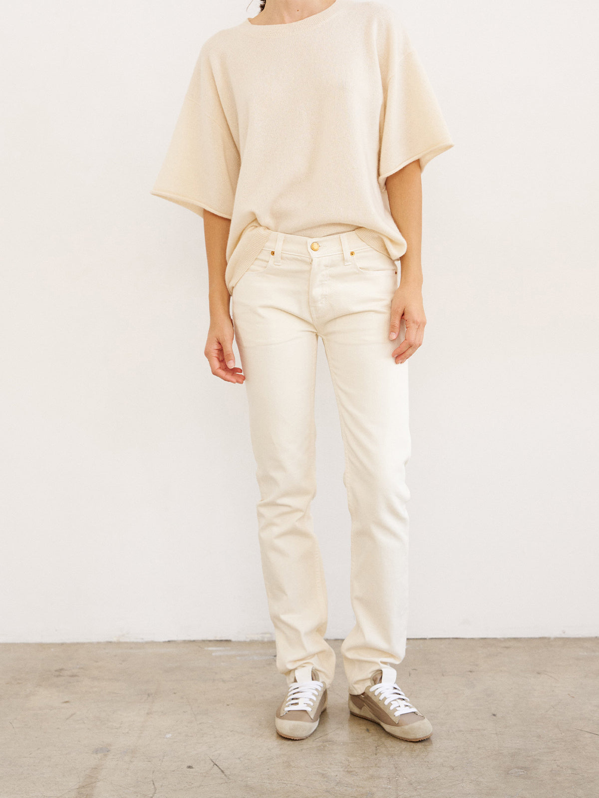 Cow Suede And Satin Round-Toe Lace-Up Chic Sneakers - Taupe