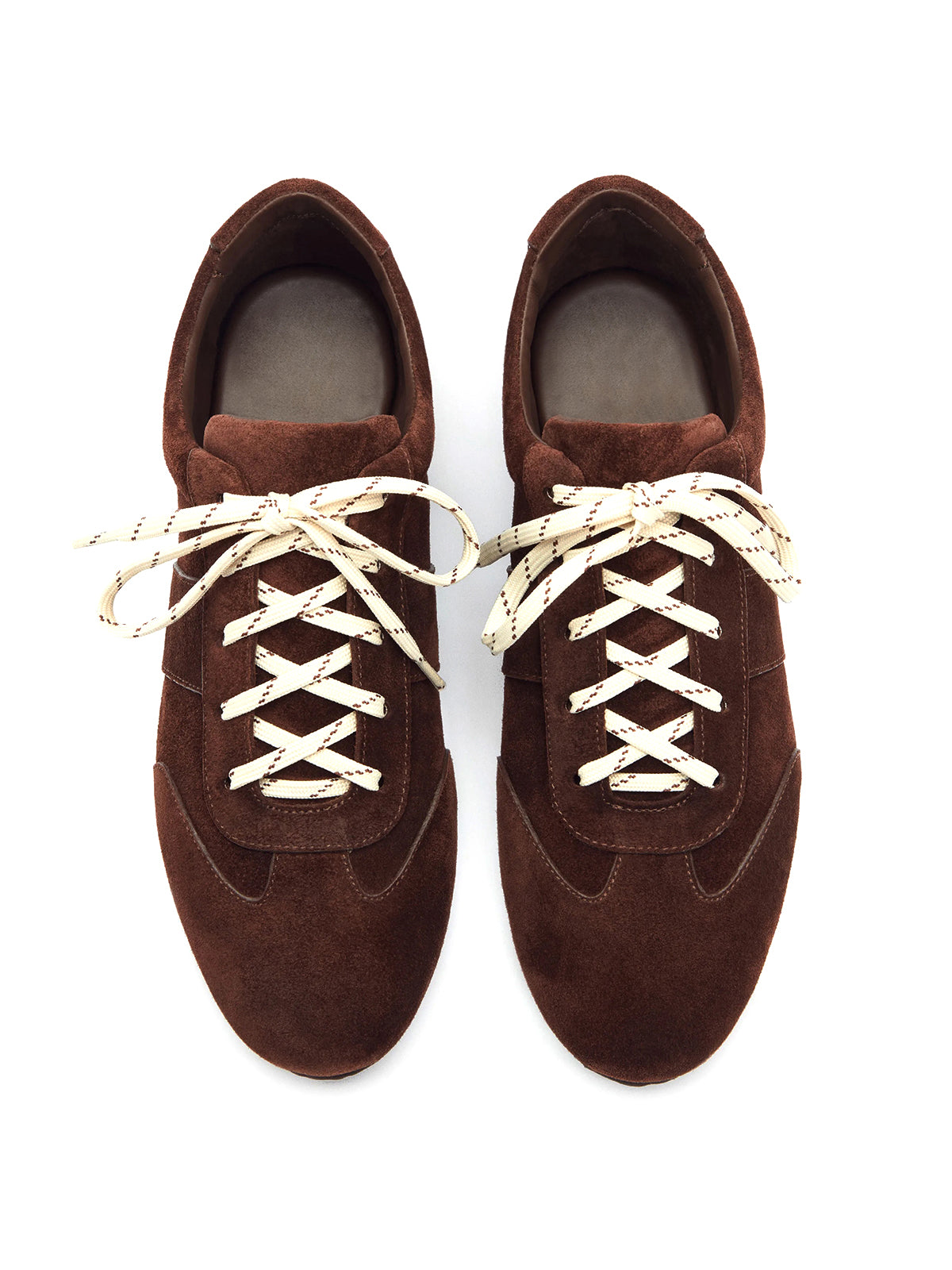 Ruby Red Faux Suede Round-Toe Classic Lace-Up Chic Sneakers Flats