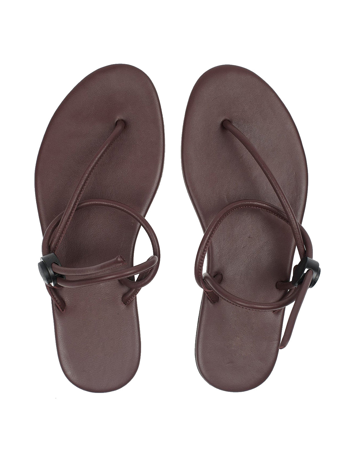 Amaranth Round-Toe Flip-Flops String Detail Slip-On Flats