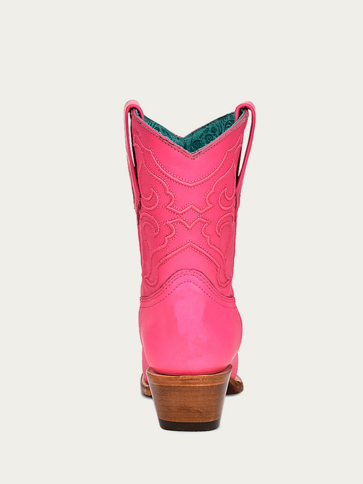 Hot Pink Snip-Toe Embroidery Wide Mid Calf Cowboy Boots For Women