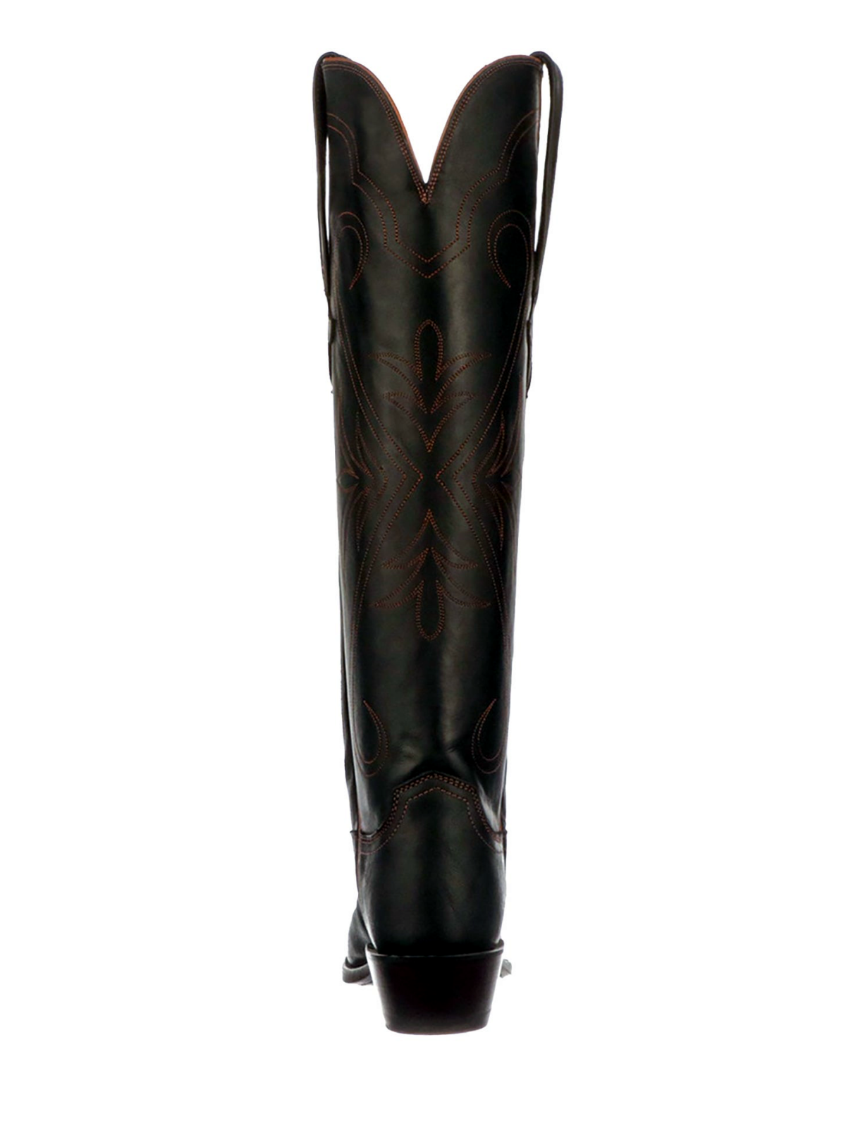 Black Almond-Toe Embroidery Wide Calf Knee High Tall Western Boots For Women