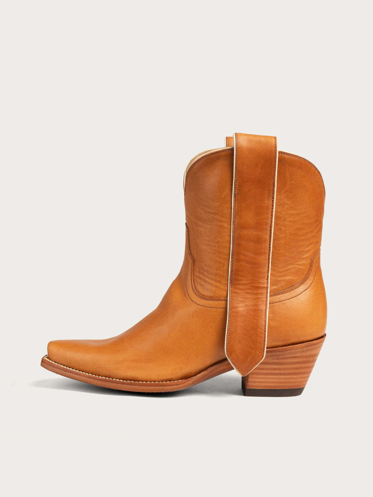 Honey Snip-Toe Elongated Mule Ear Pull Wide Mid Calf Boots