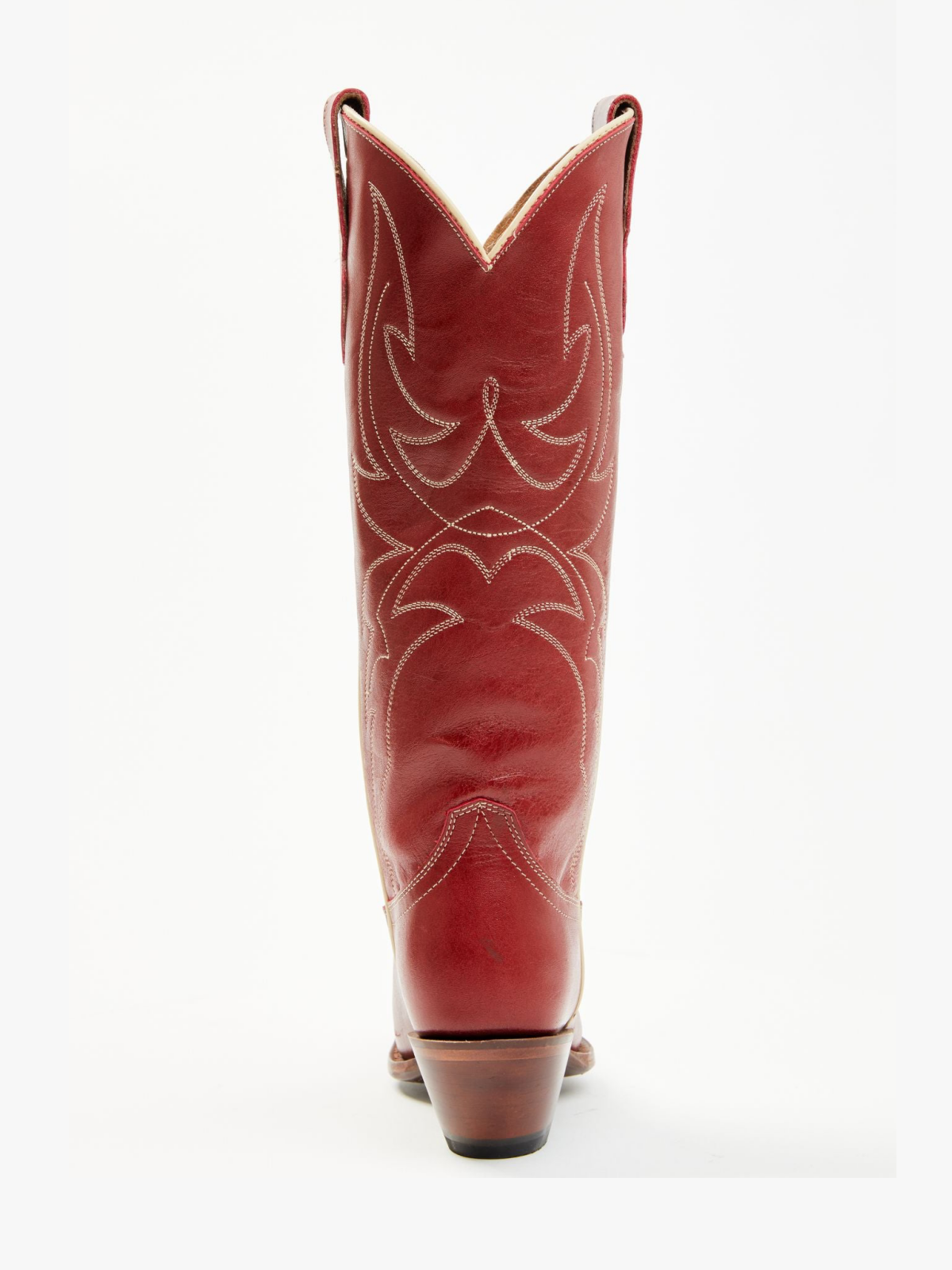 Brick Red Snip-Toe Embroidery Wide Mid Calf Tall Cowgirl Boots