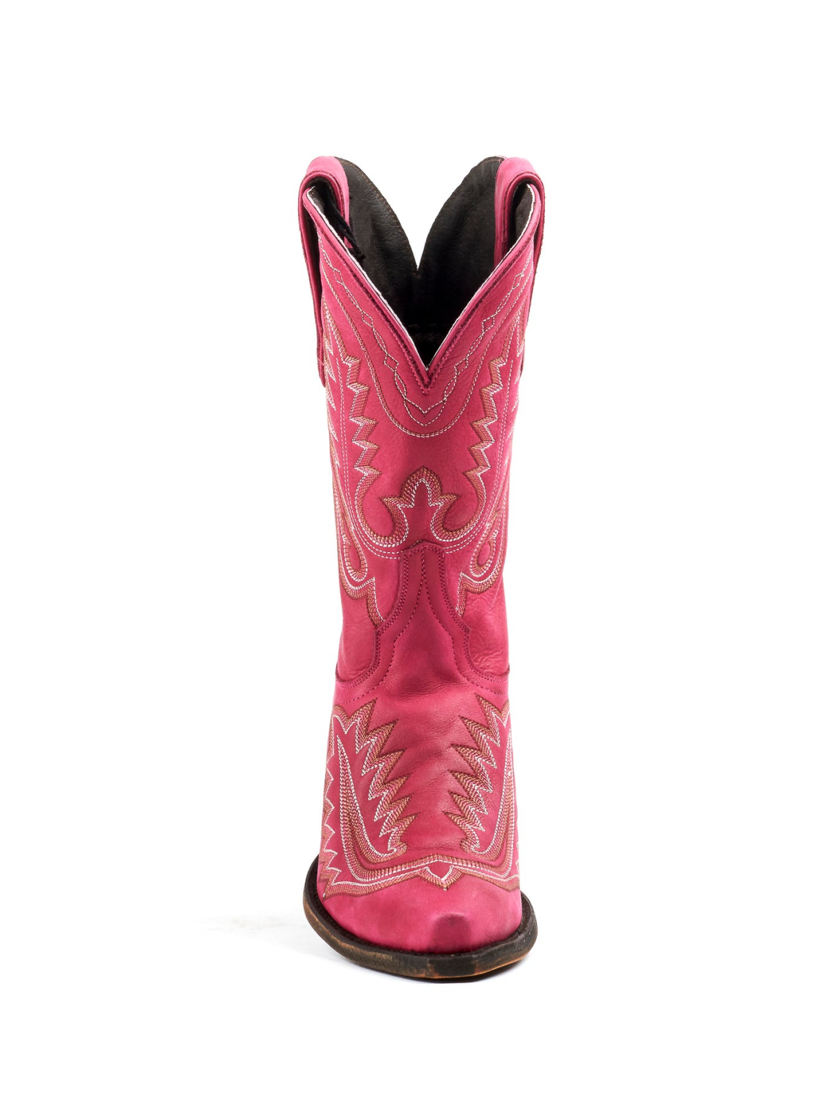 Pink Classic Snip-Toe Embroidery Wide Mid Calf Cowgirl Boots