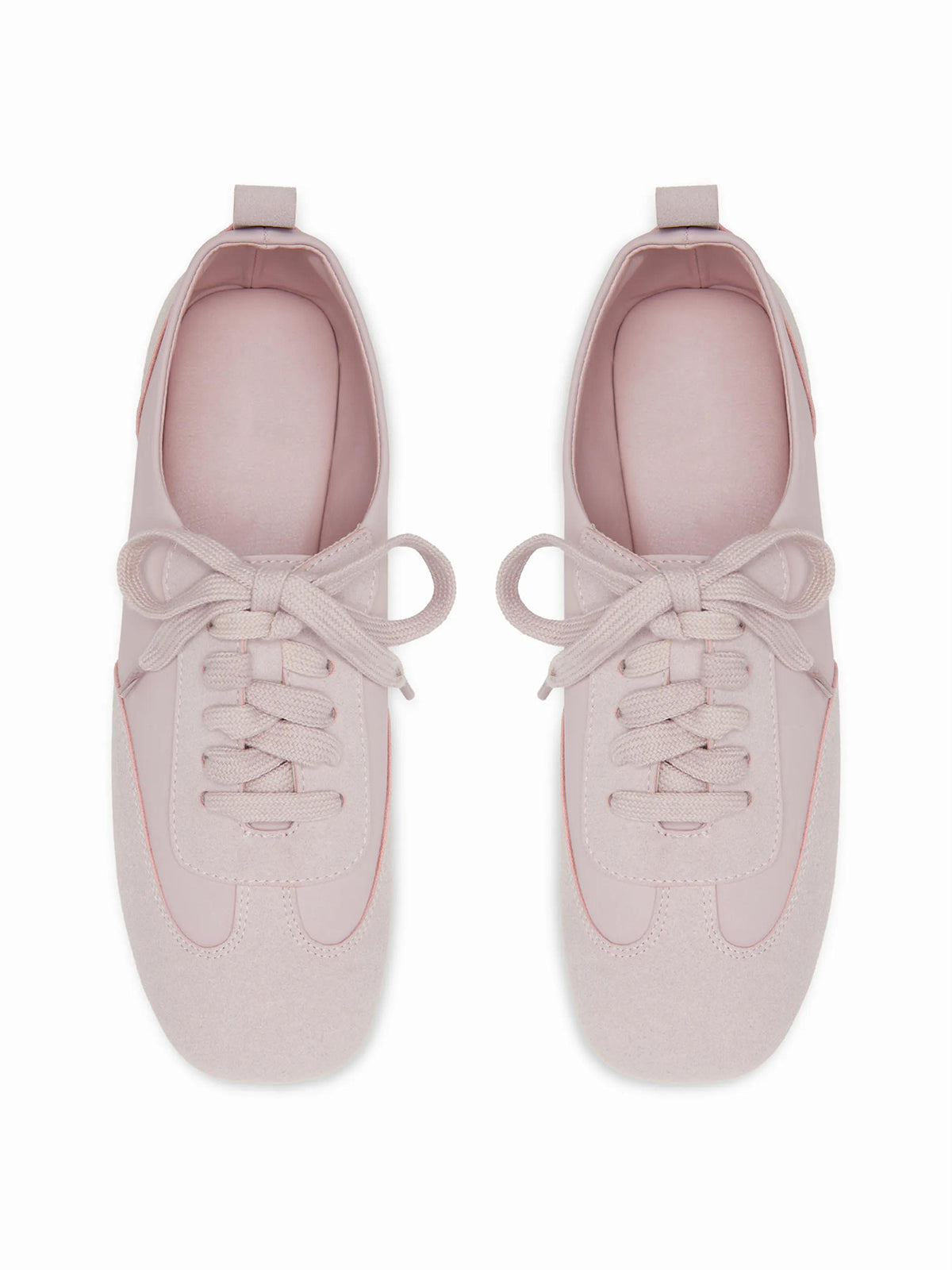 Gray Purple Cow Suede And Vegan Leather Square-Toe Lace-Up Sneakers
