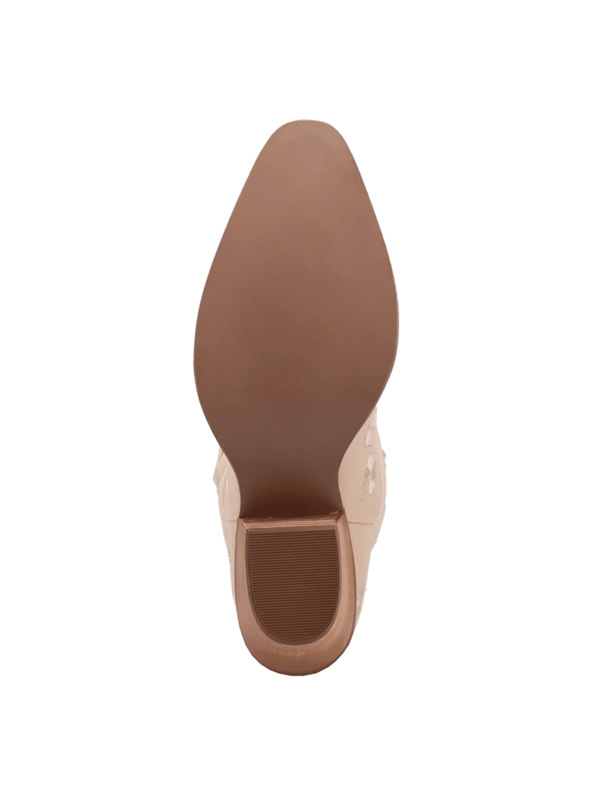 Flowers Embroidery Snip-Toe Mid Calf Cowgirl Boots - Sand