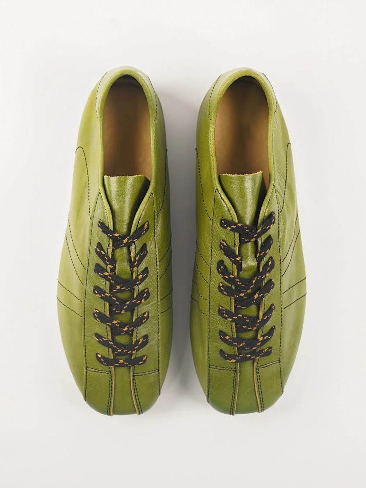 Square-Toe Classic Lace-Up Chic Flats Sneakers - Olive Green