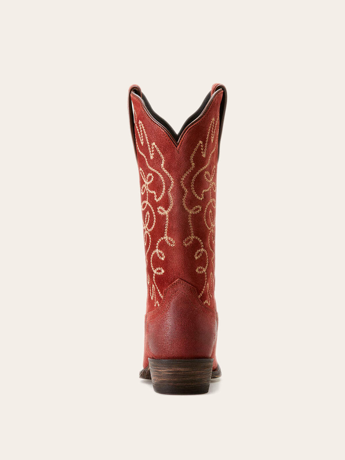 Faux Suede Embroidery Snip-Toe Wide Mid Calf Cowgirl Boots - Red
