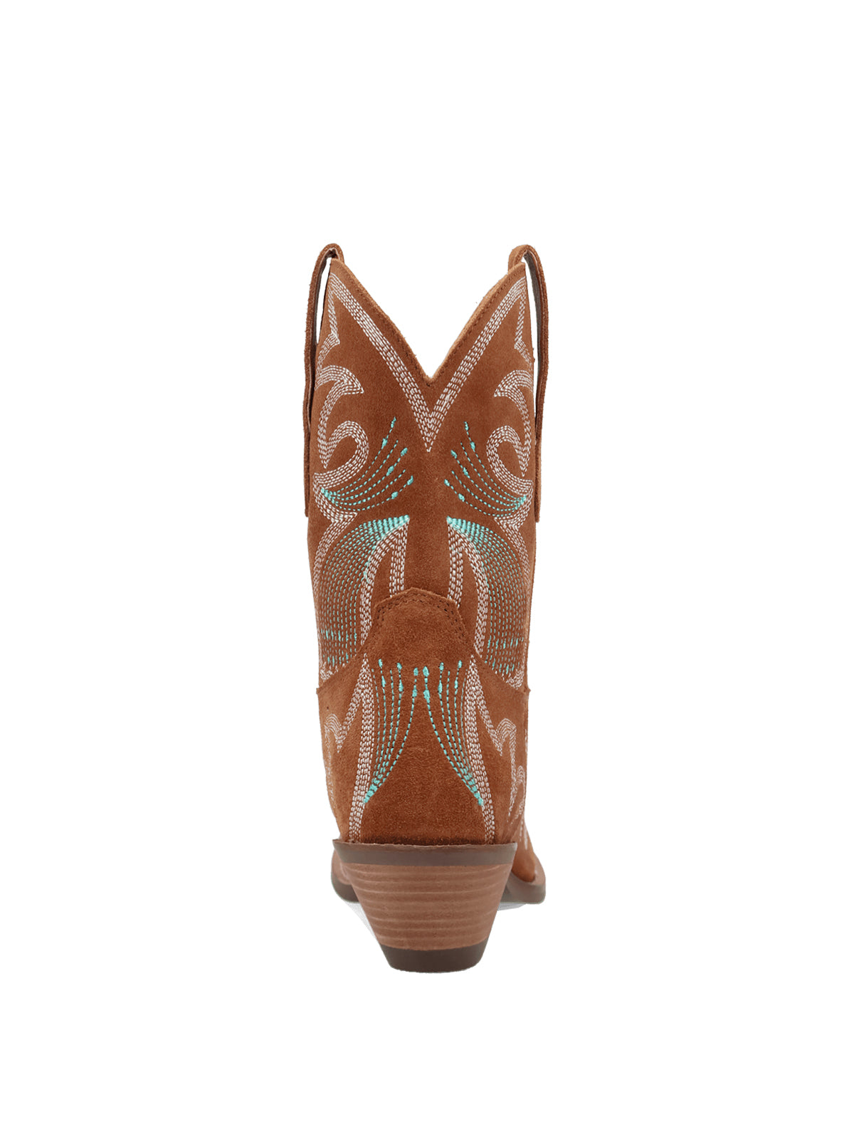 Brown Faux Suede Snip-Toe Delicate Embroidery Ankle Cowgirl Boots