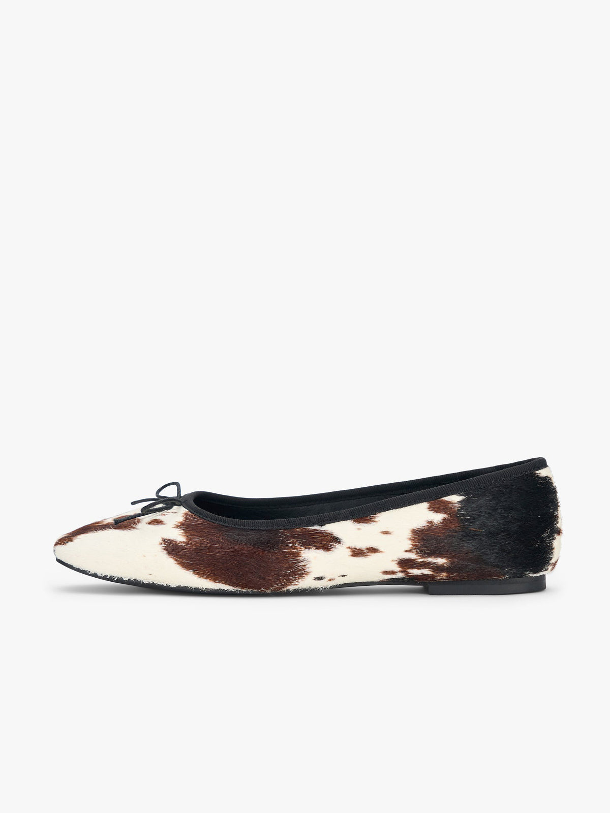 Cow Print Square-Toe Chic Front Bow Classic Slip-On Ballet Flats