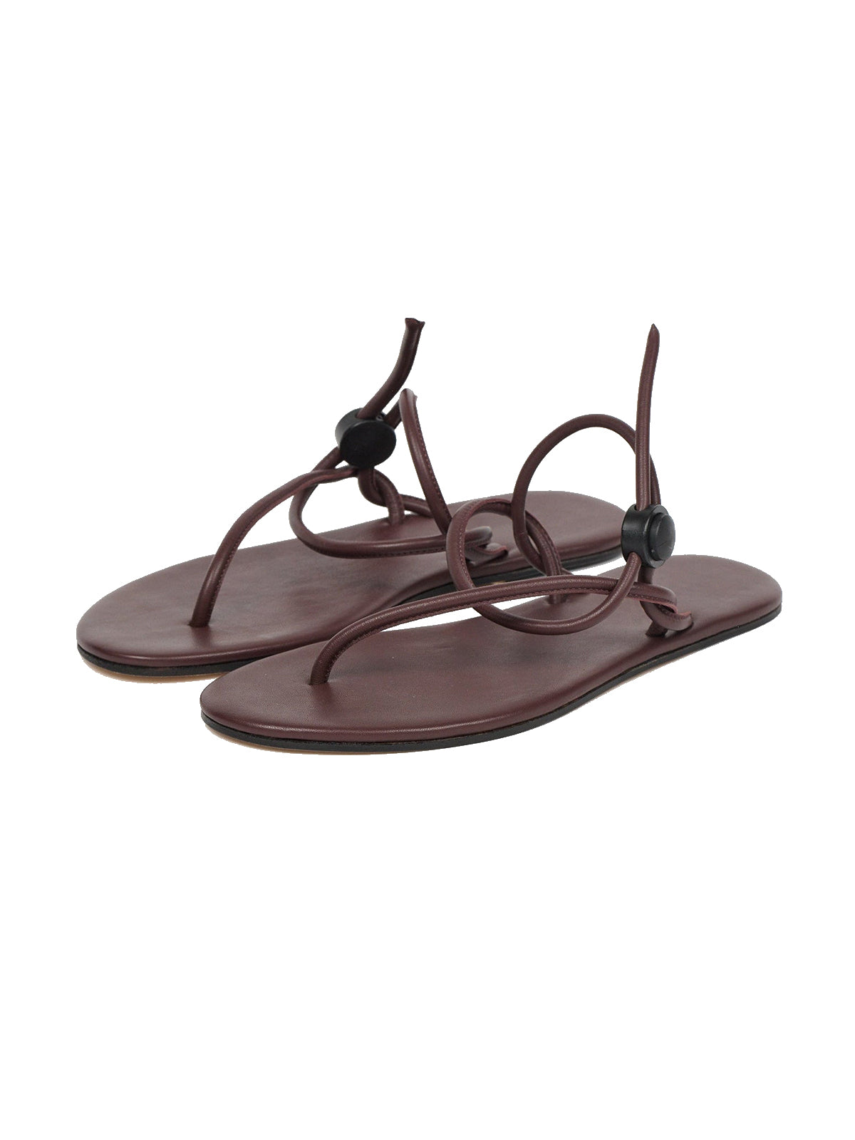 Amaranth Round-Toe Flip-Flops String Detail Slip-On Flats