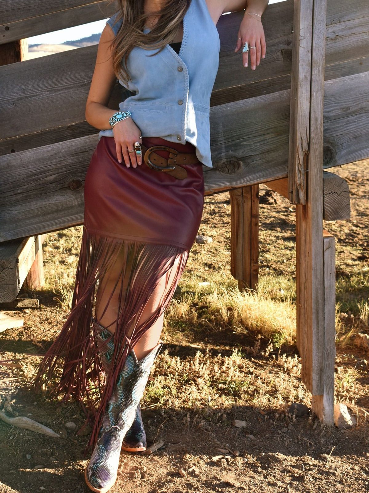 Purple Snakeskin Print Snip-Toe Sleek Wide Calf Knee High Cowgirl Boots