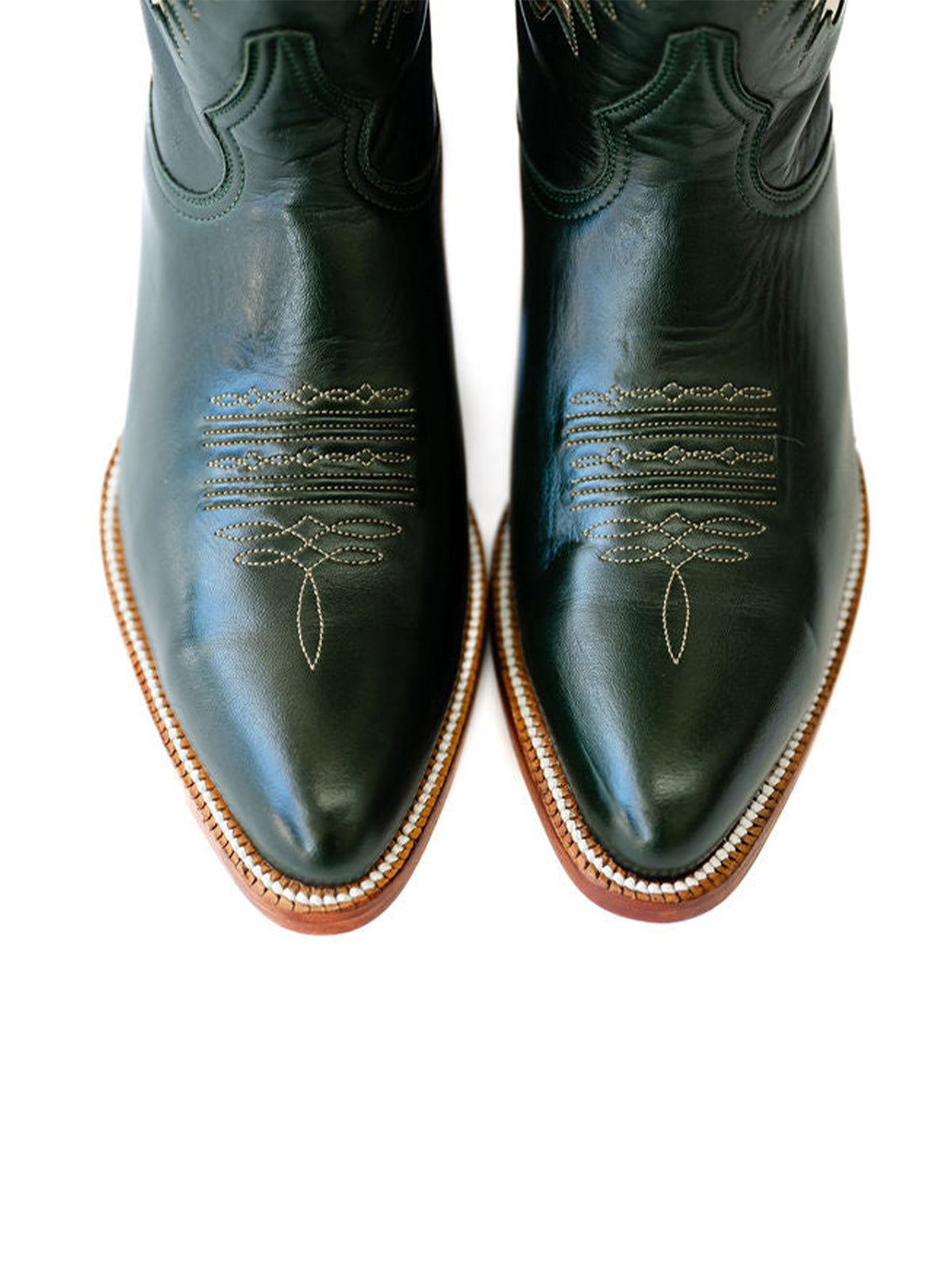 Black Almond-Toe Wide Calf Cowgirl Boots Knee High Tall Boots