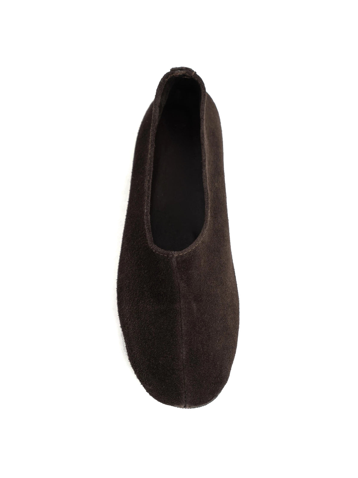 Coffee Cow Suede Round-Toe Slip-On Simple Flats