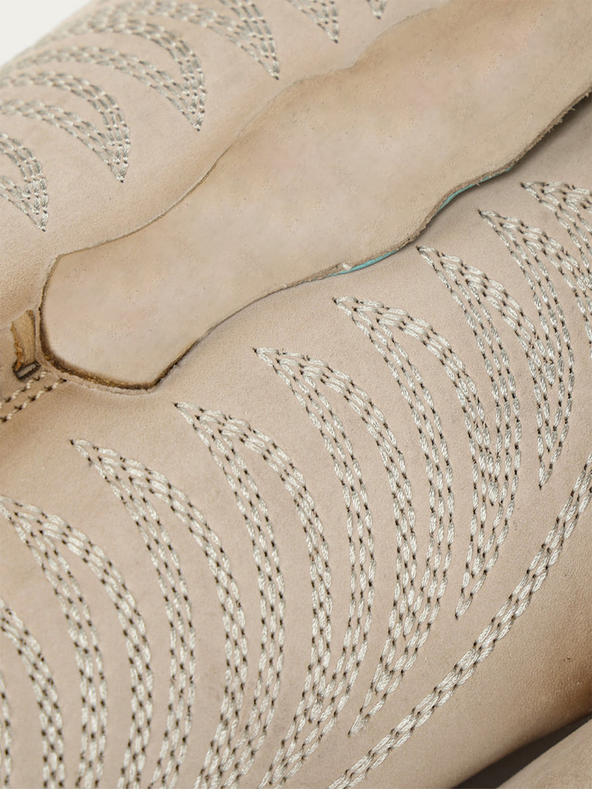 Bone Snip-Toe Embroidery Side Woven Detail Full-Zip Knee High Cowgirl Boots