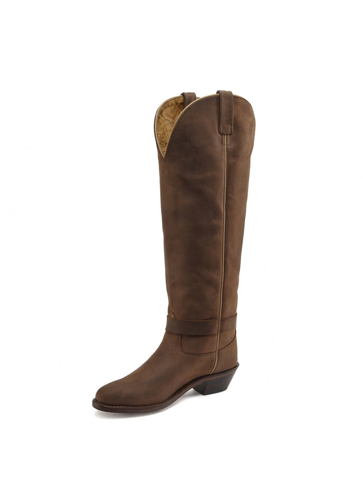 Brown Snip-Toe Simple Cowgirl Knee High Western Boots